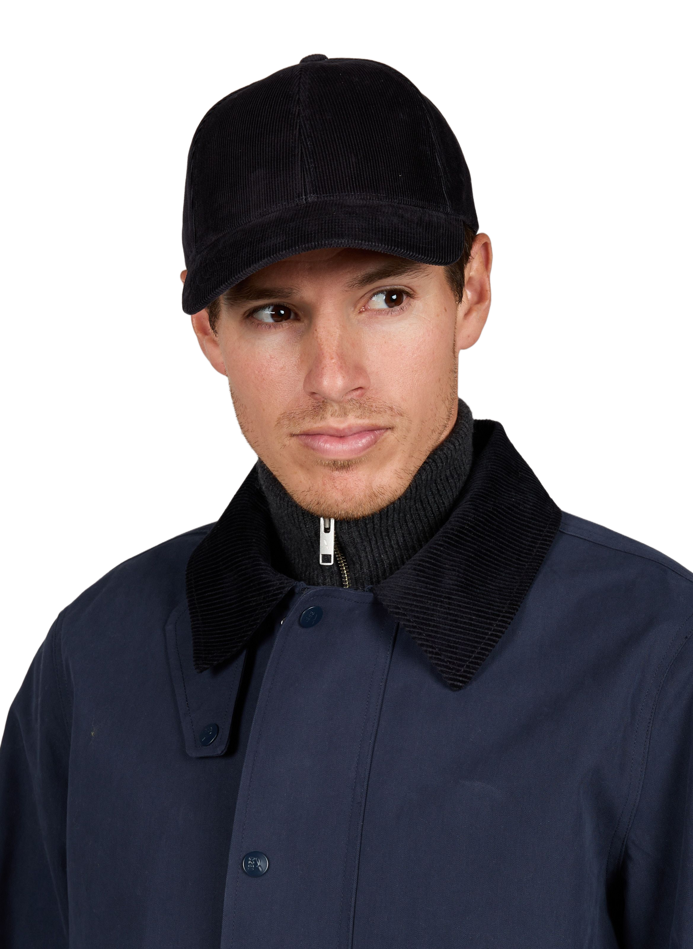 Casquette en velours côtelé de coton VARSITY Gris