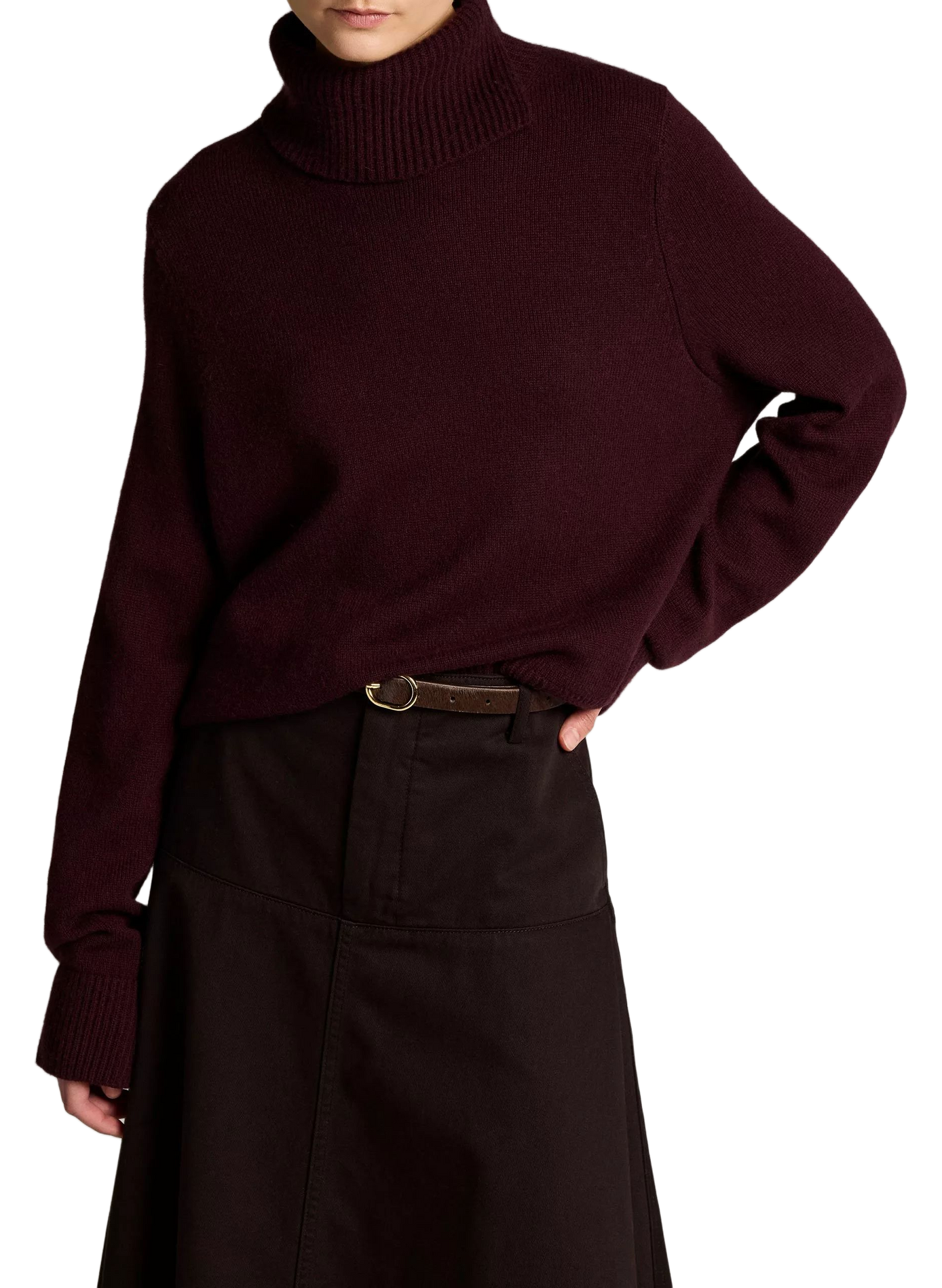 Pull en maille ample en laine et cachemire VINCE Violet