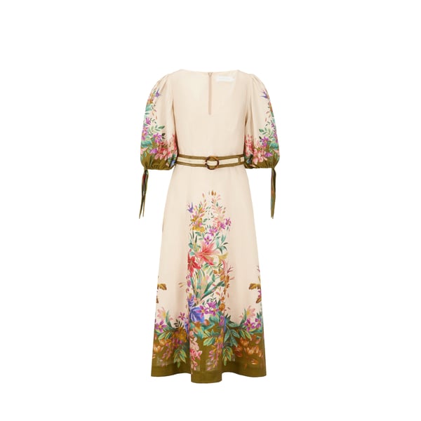 Robe midi Tropicana Tie en lin