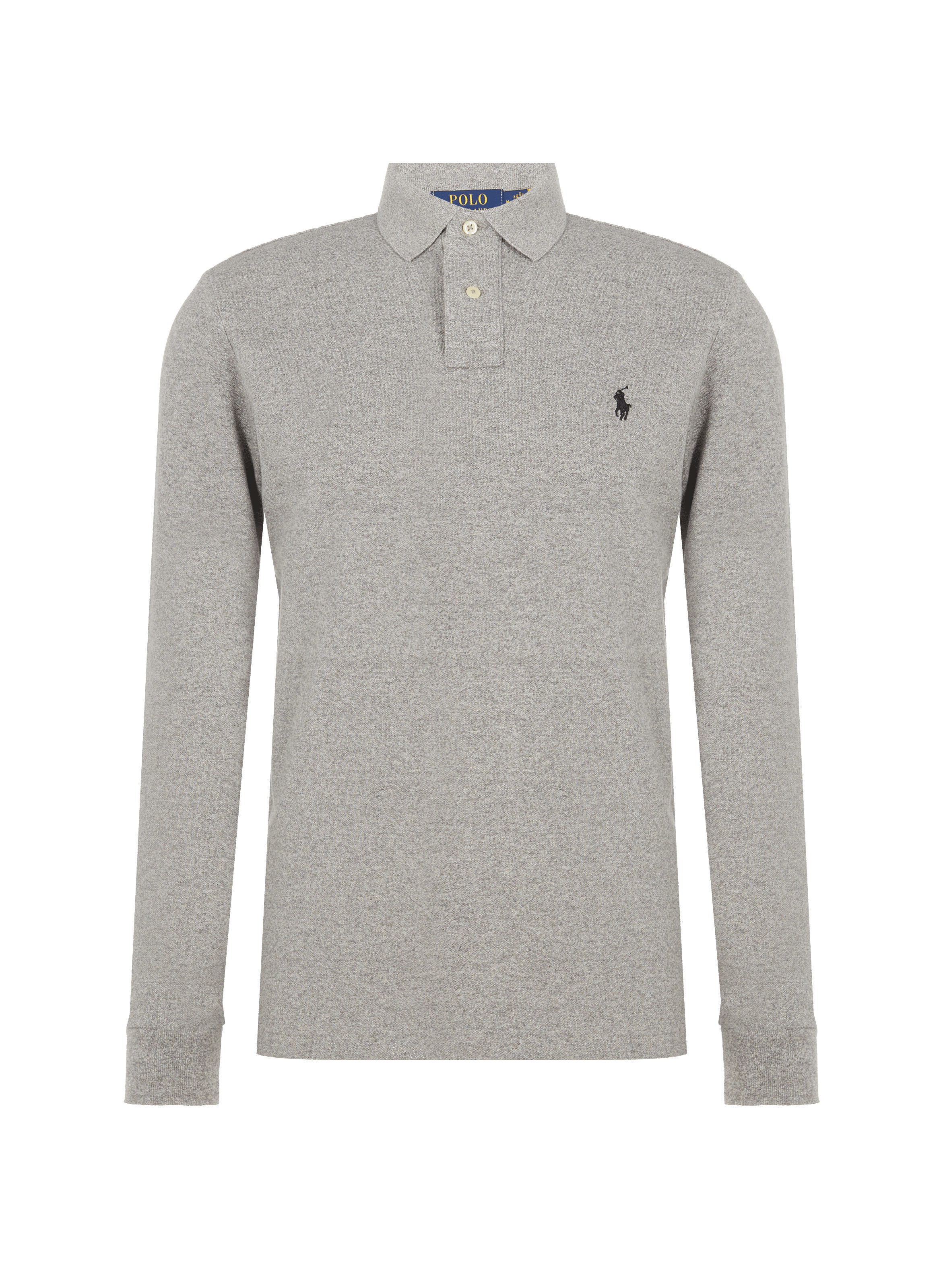 Polo droit en maille piqué de coton POLO RALPH LAUREN Gris