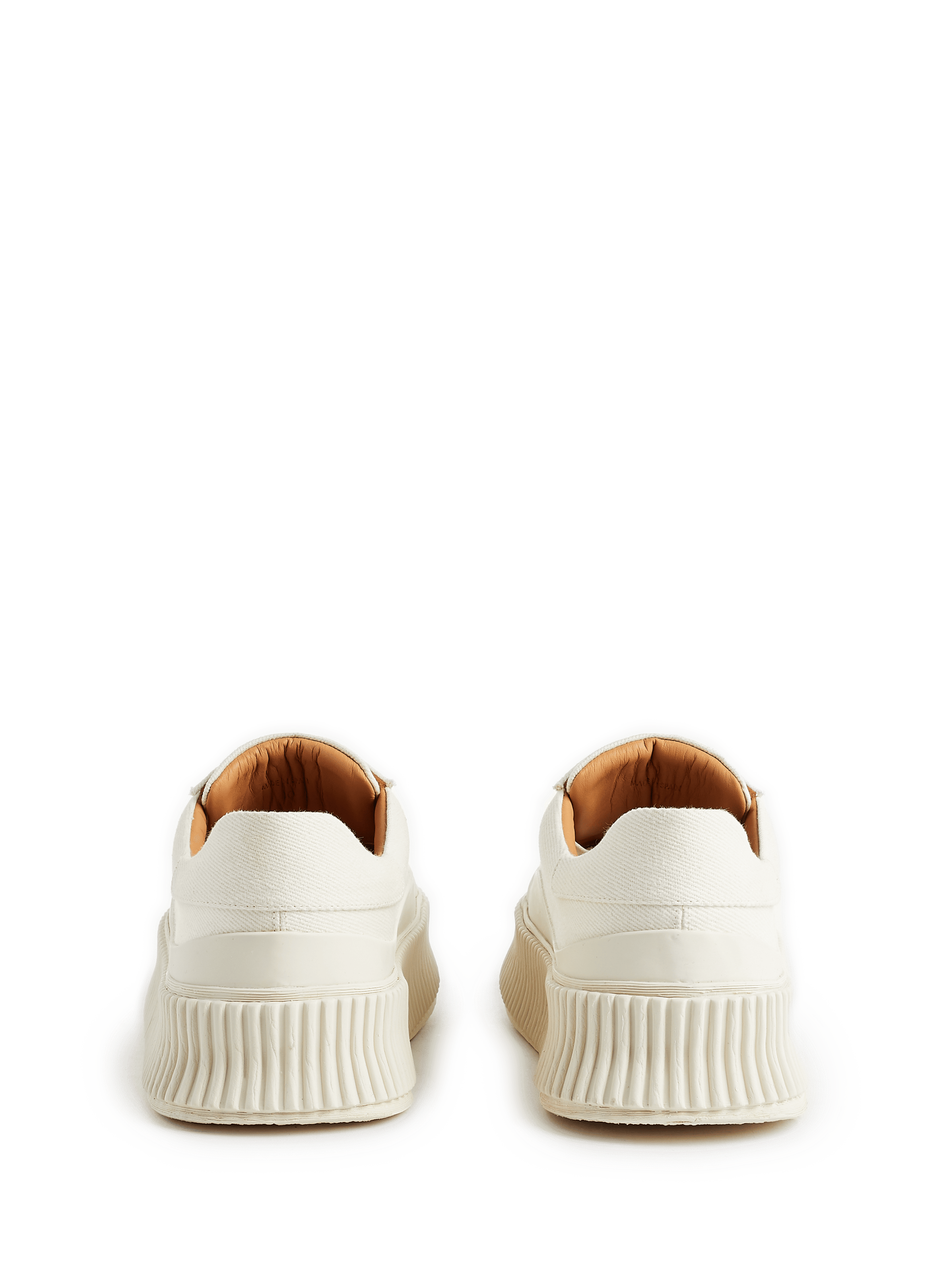Scarpe da ginnastica in pelle e cotone JIL SANDER Beige