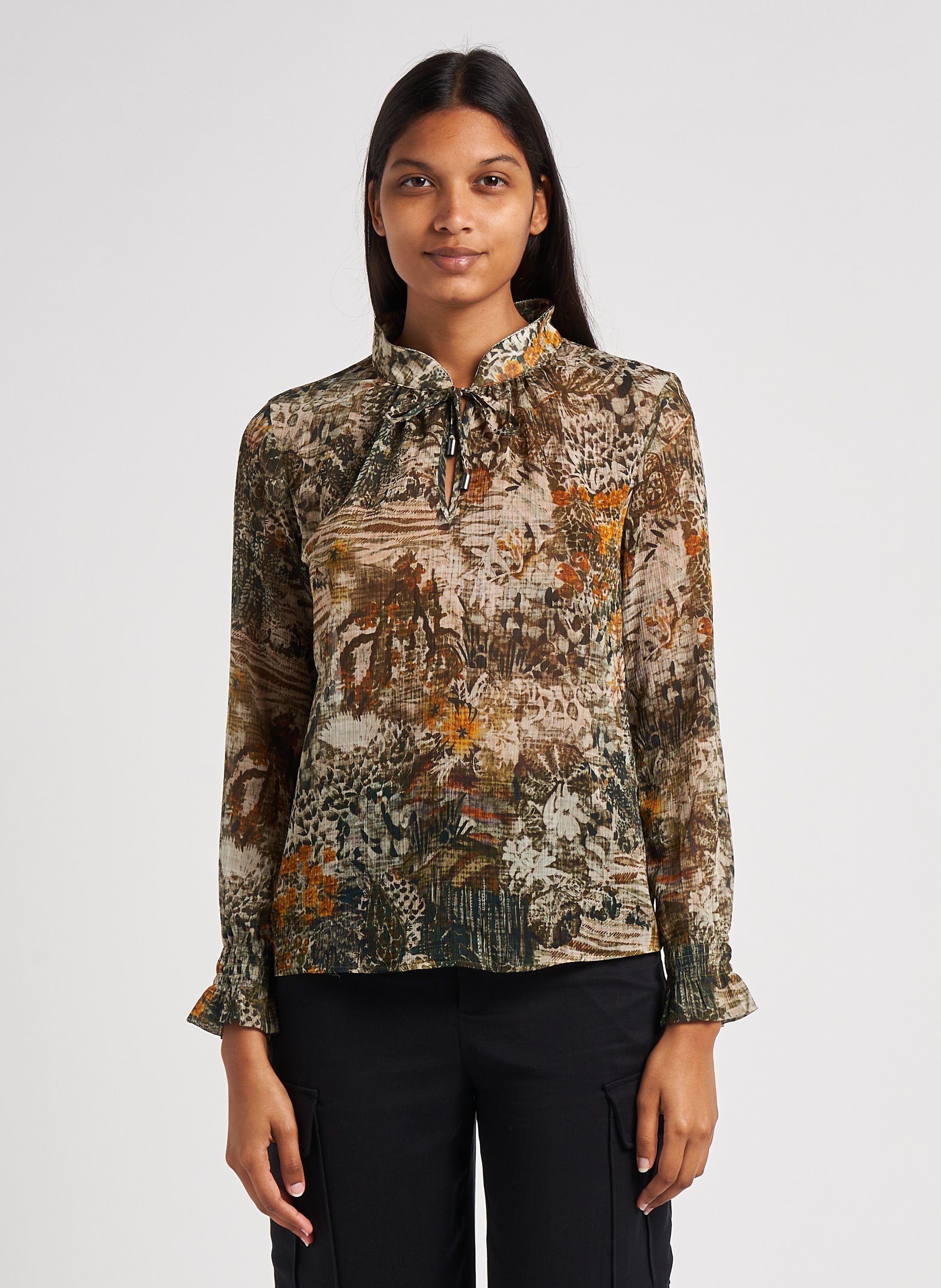 BLOUSE COL VICTORIEN IKKS pour FEMME Printemps