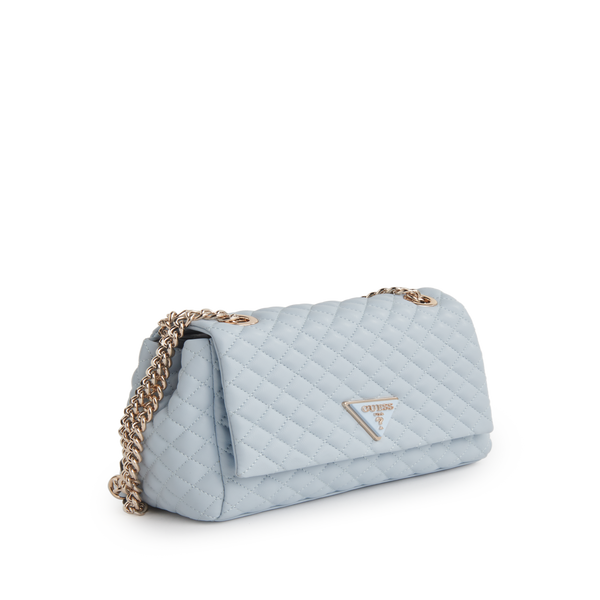 Guess Quilted Shoulder Bag In Blue