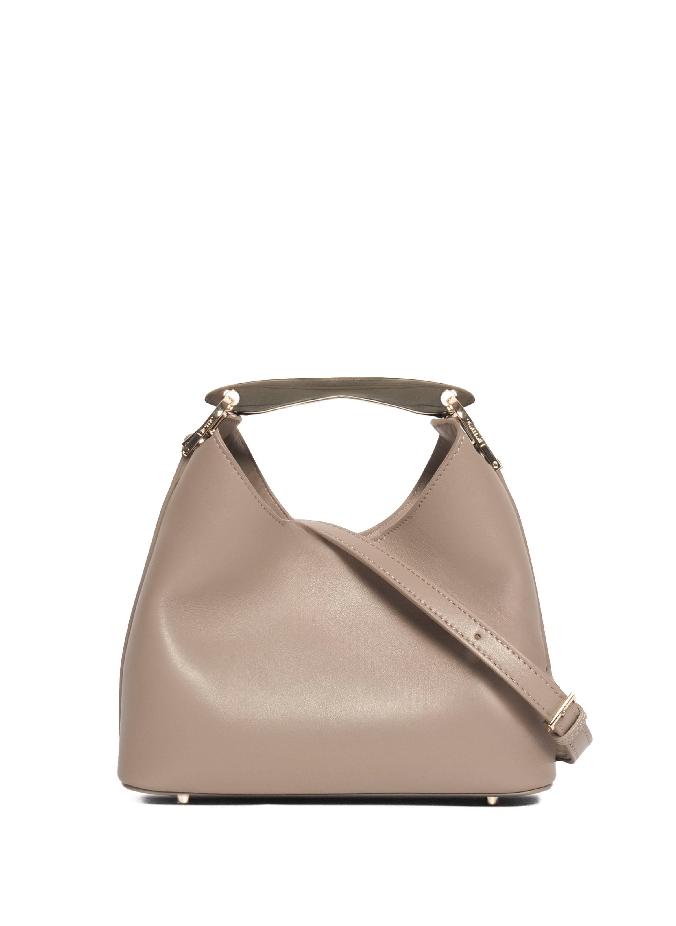 Petit sac boomerang en cuir ELLEME Gris