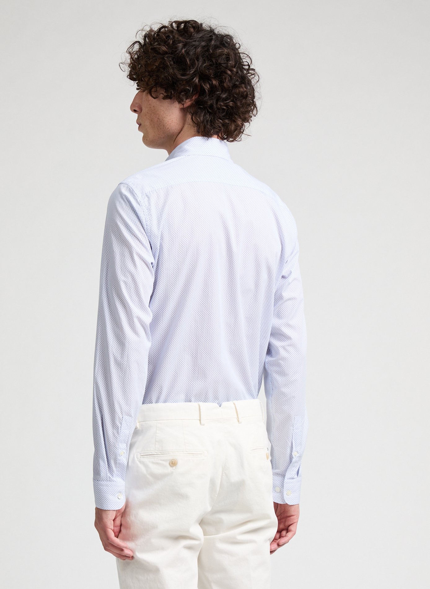 Chemise à motif en coton  AU PRINTEMPS PARIS Bleu