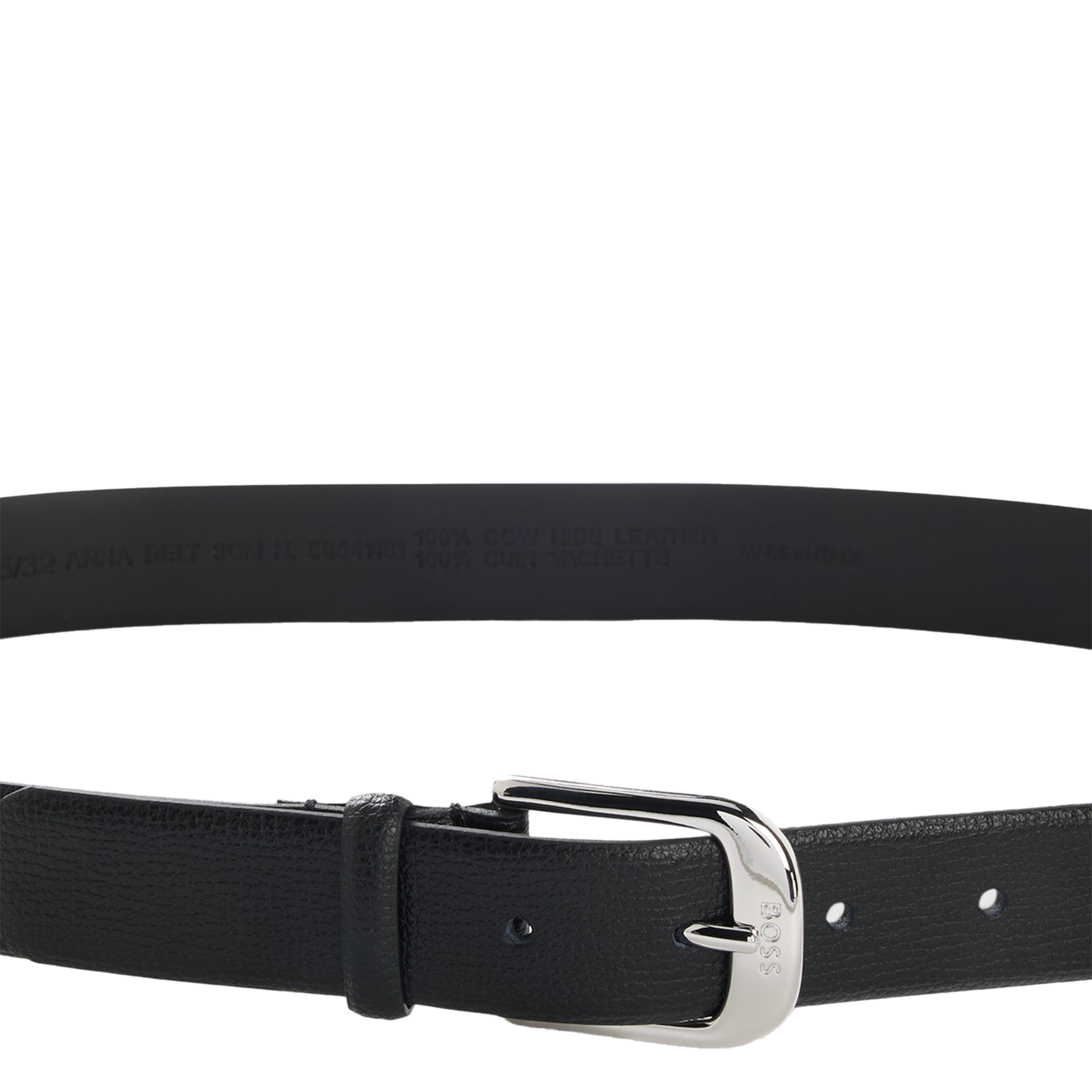 Ceinture à boucle en cuir grainé BOSS Noir