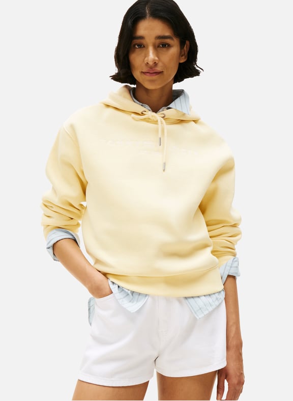 Hoodie en coton mélangé Beige by TOMMY HILFIGER TOMMY HILFIGER Hoodie en coton mélangé Beige