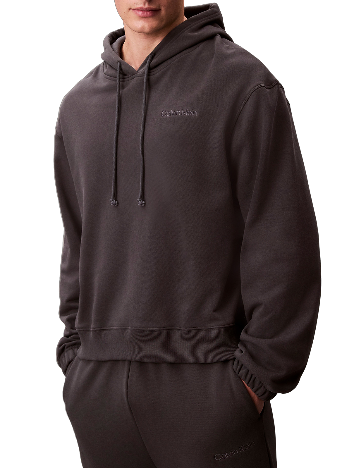 CALVIN KLEIN Hoodie en coton mélangé Gris