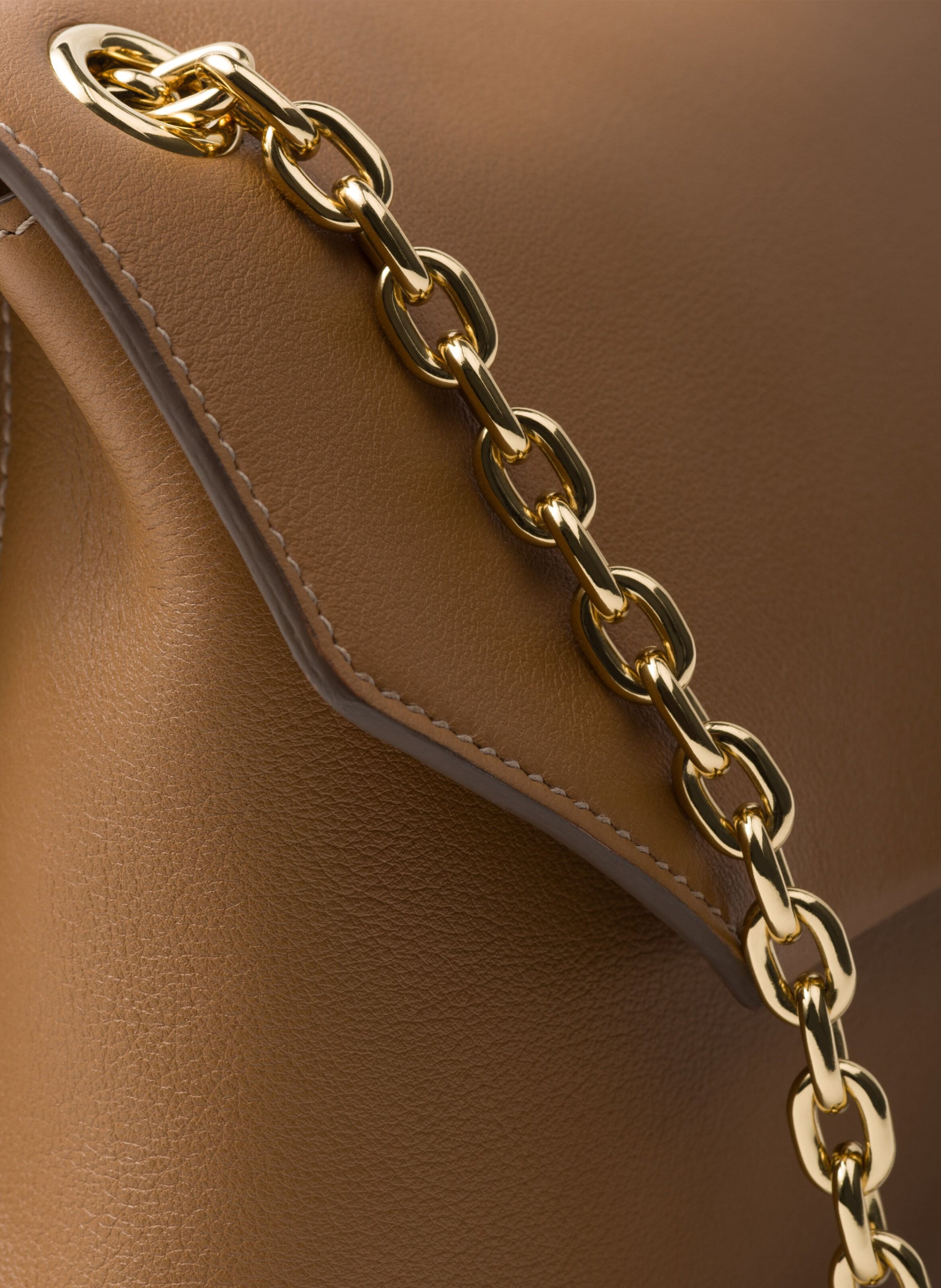 Sac porté épaule en cuir prada doux PRADA Marron