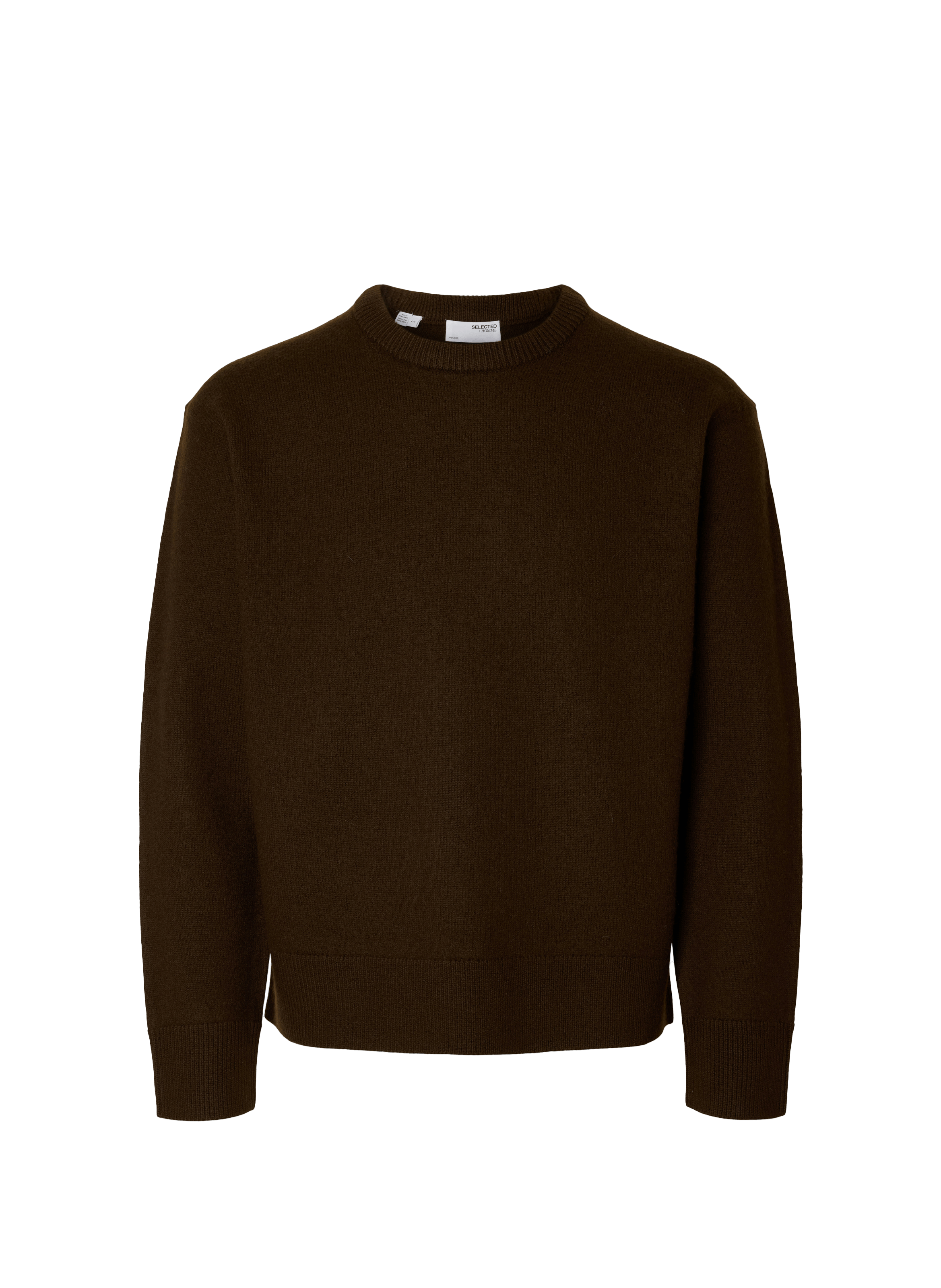 Straight wool jumper SELECTED Brown