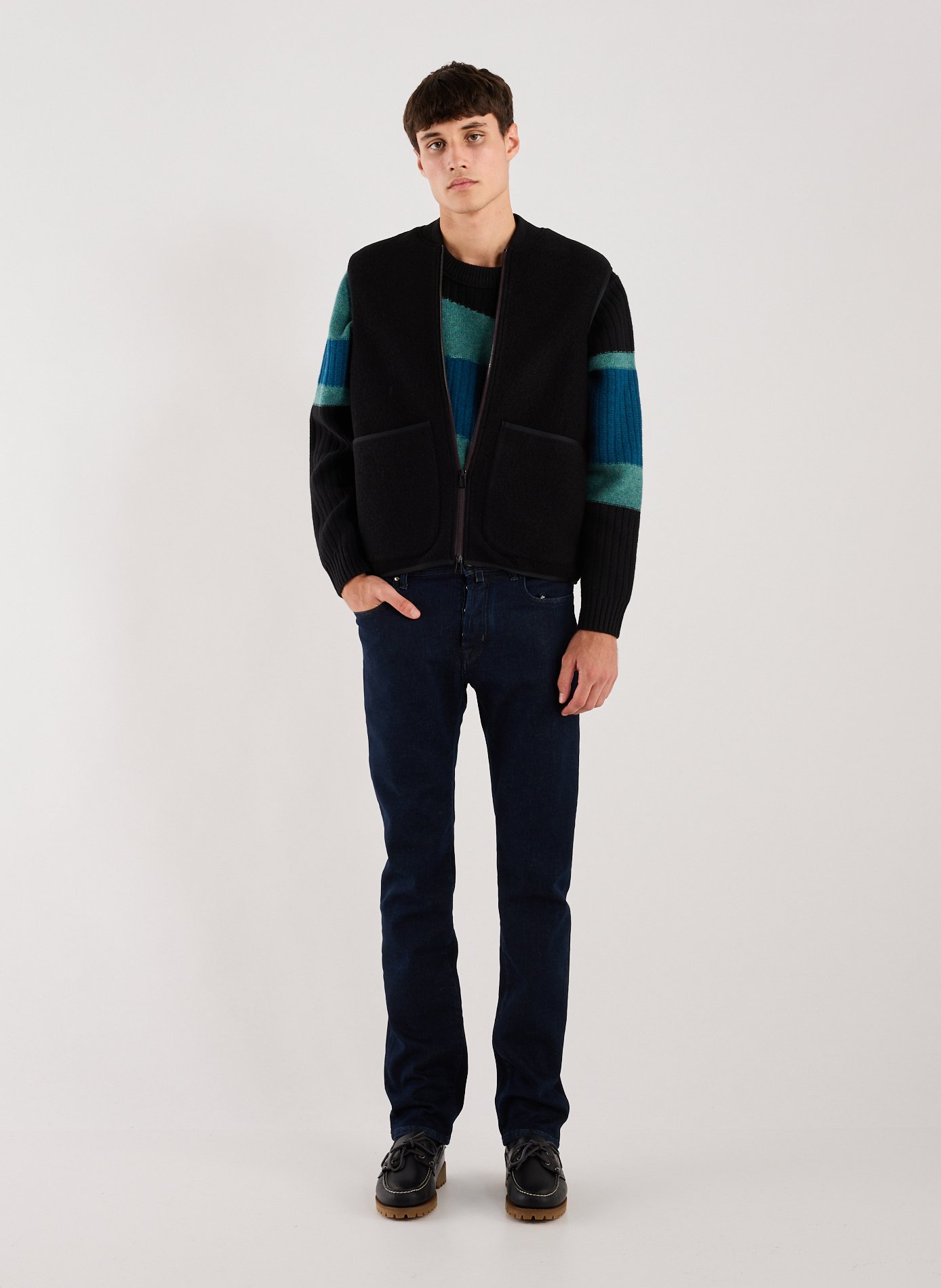 Sleeveless wool fleece vest PAUL SMITH Black