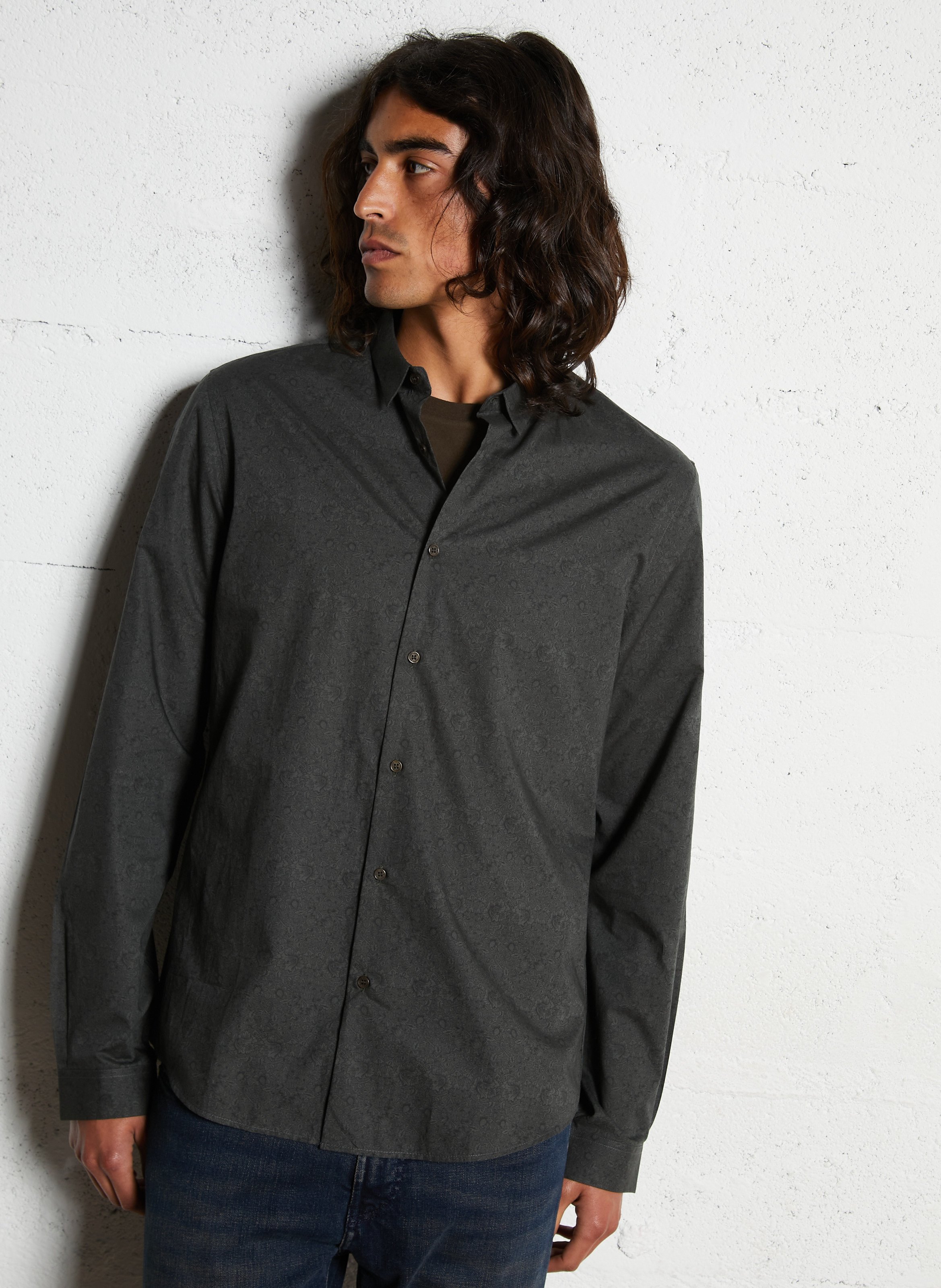 Chemise regular en coton IKKS Kaki