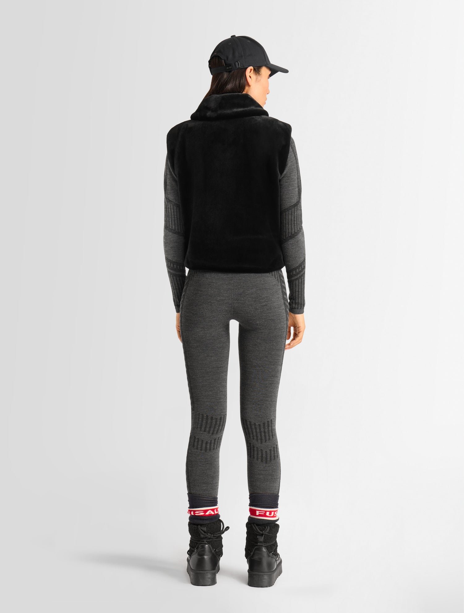 Veste sans manches piagina col tailleur coupe regular FUSALP Noir