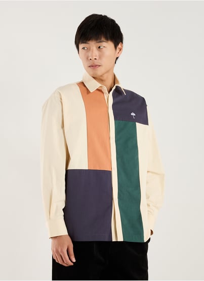 Oversized cotton shirt with patterns HELAS CAPS Oversized cotton shirt with patterns HELAS CAPS