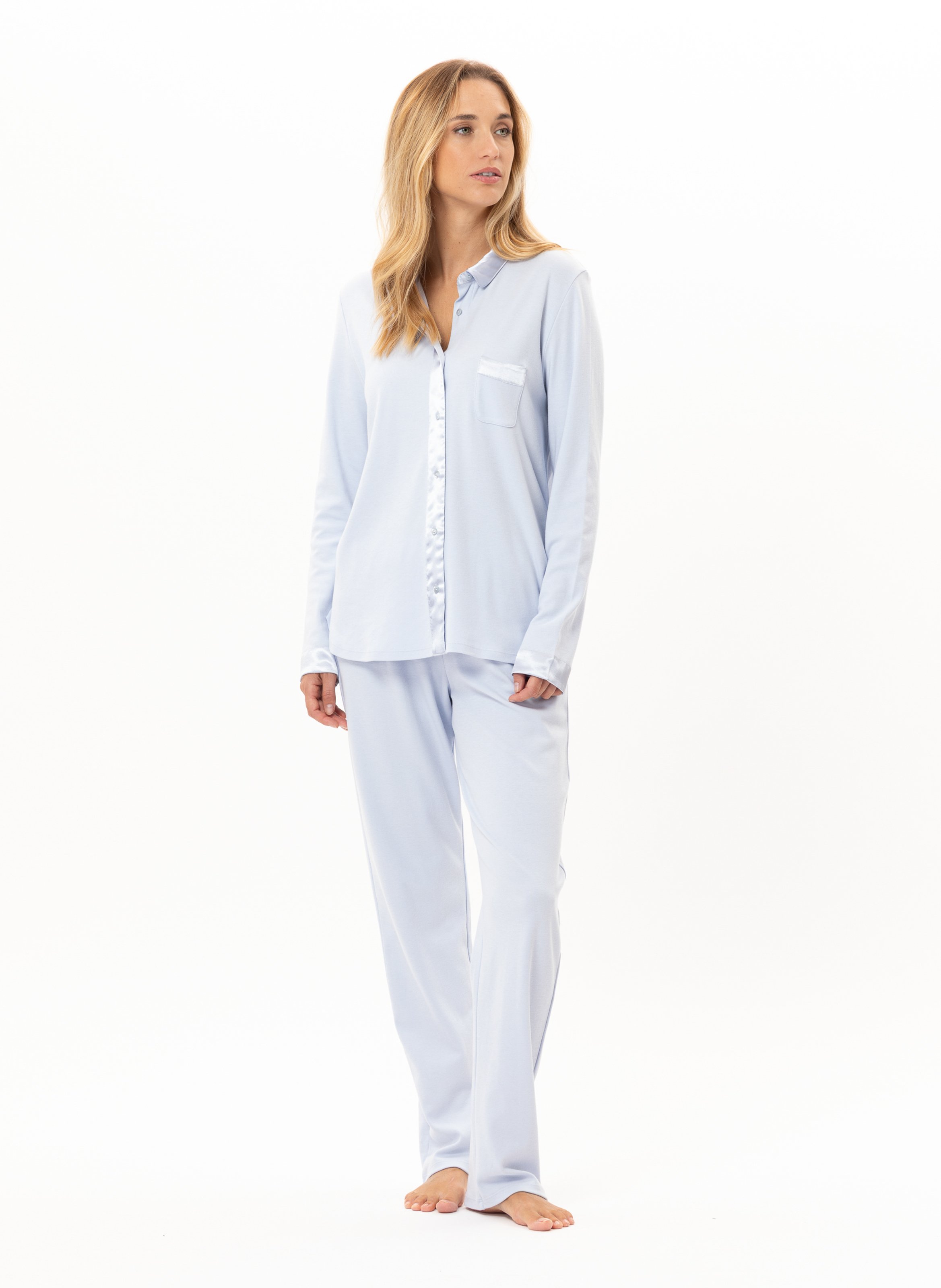 Pyjama boutonné en coton andy 106 LE CHAT Bleu