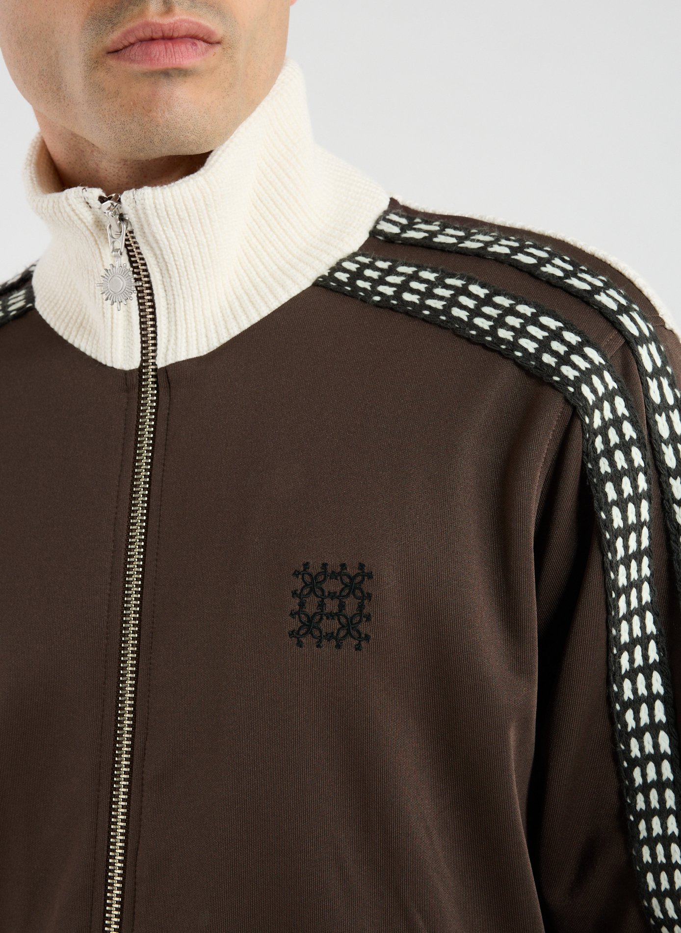 Two-material vest in cotton and wool CALEB Brown