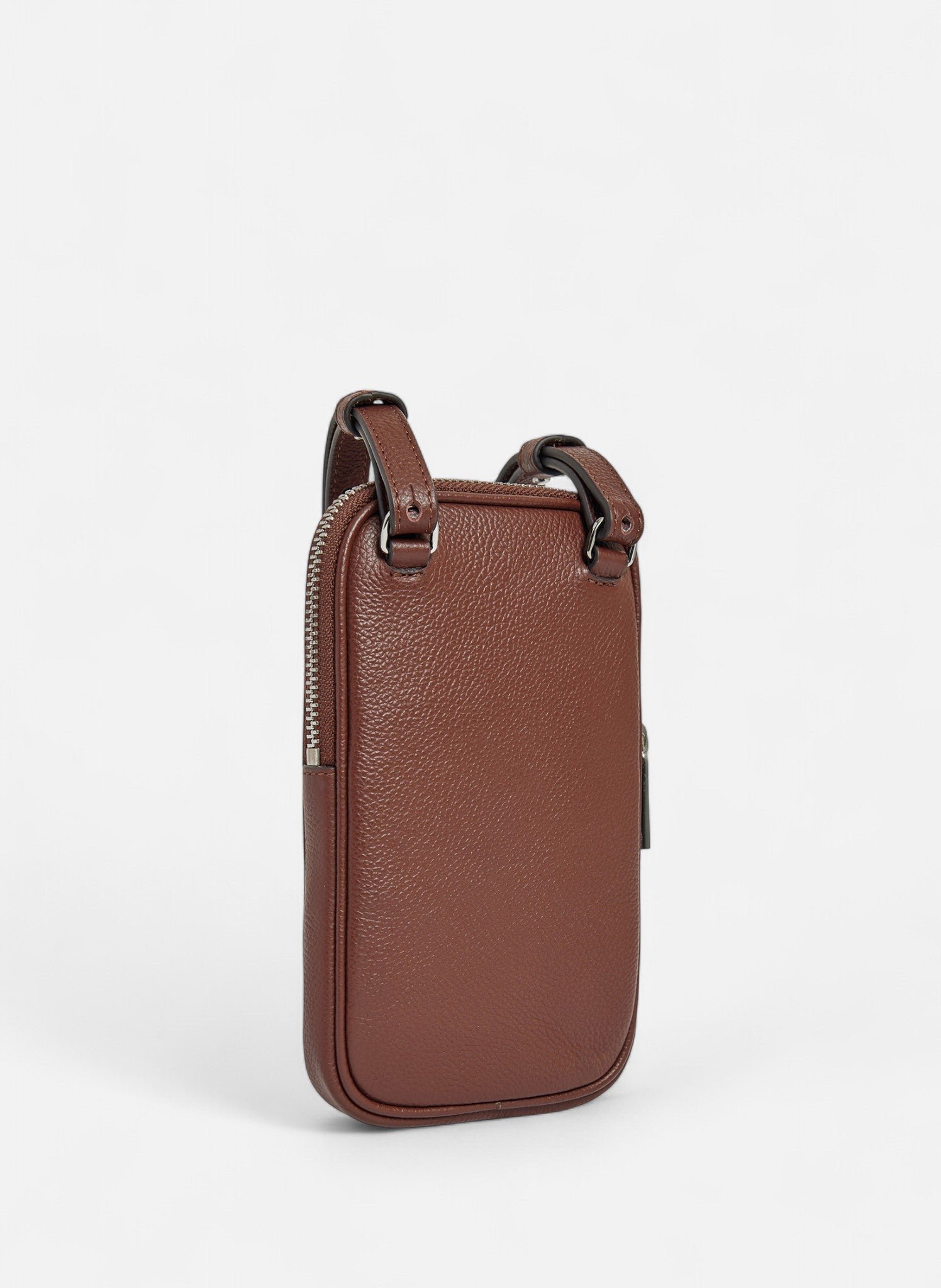 Etui téléphone en cuir grainé LE TANNEUR Marron