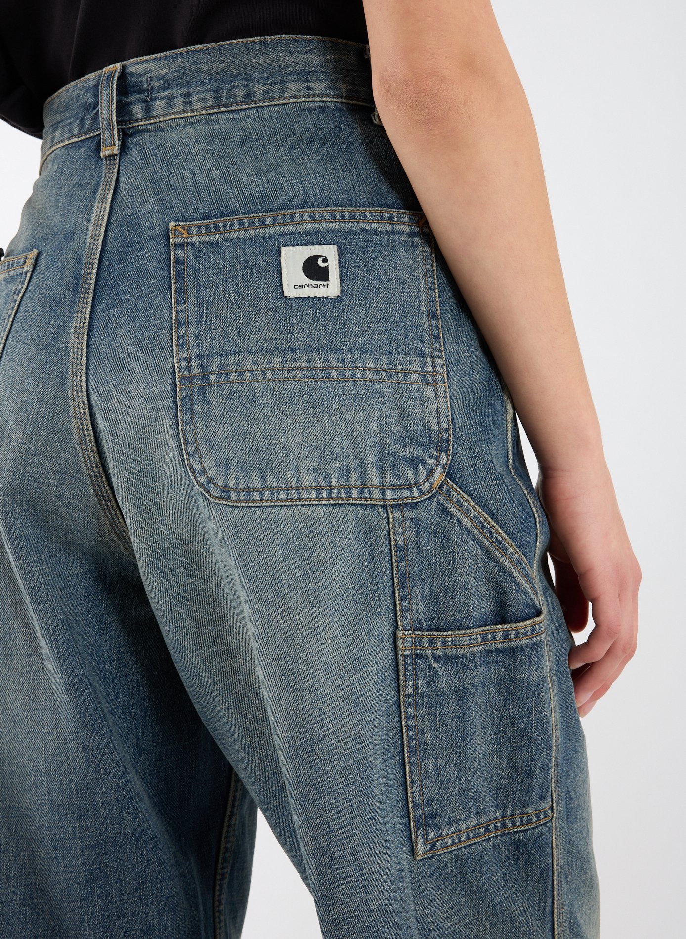 Straight leg washed denim jeans CARHARTT WIP Blue