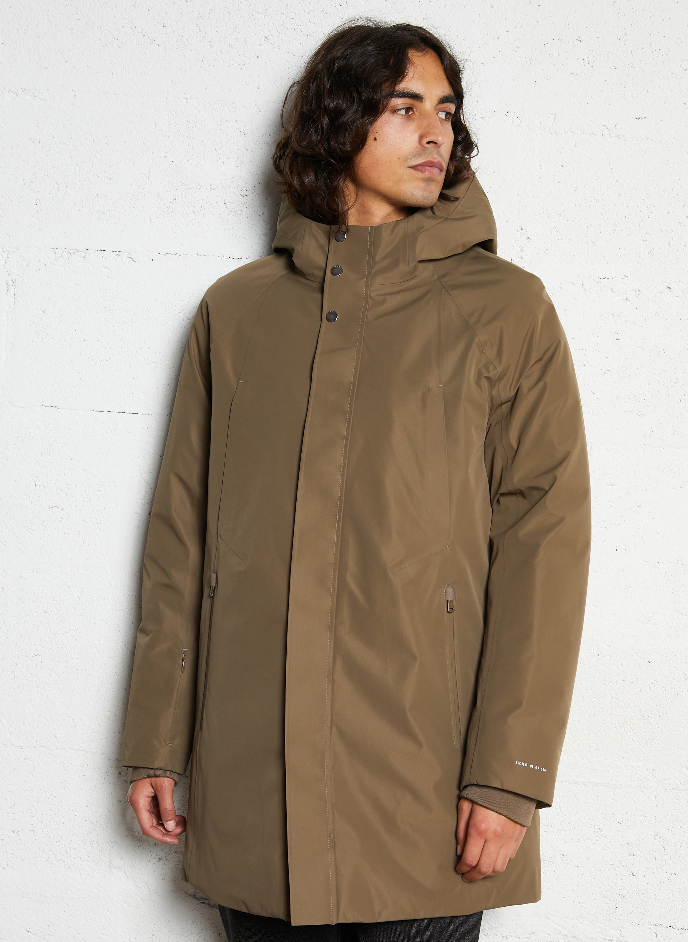 Parka droite unie à capuche IKKS Marron