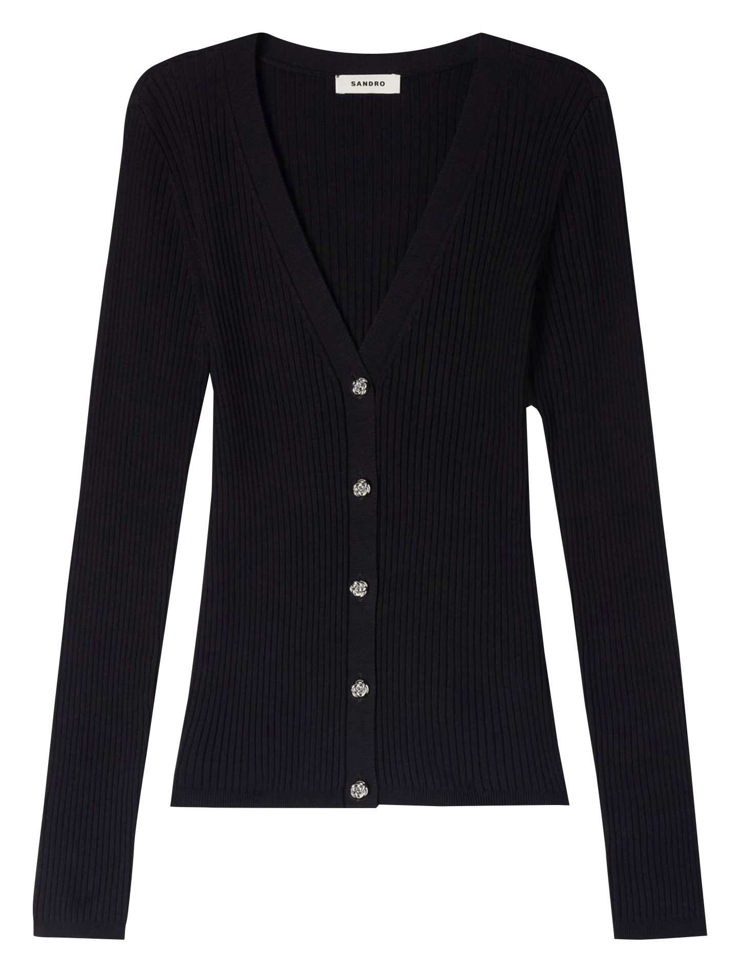 Cardigan col v SANDRO Noir