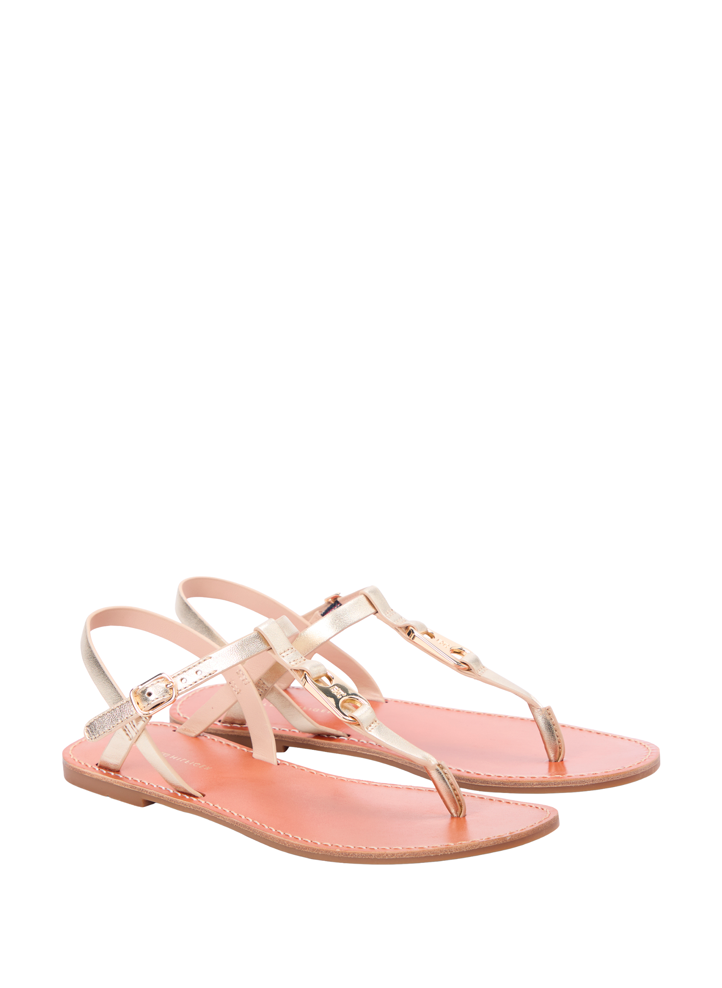 Sandals LEONA 1Z shiny in leather Golden