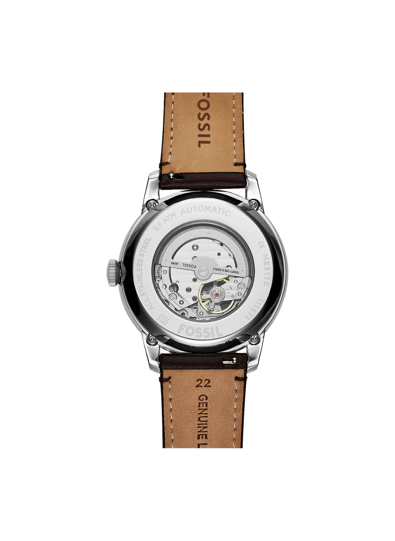 Montre Townsman bracelet en cuir FOSSIL Bleu