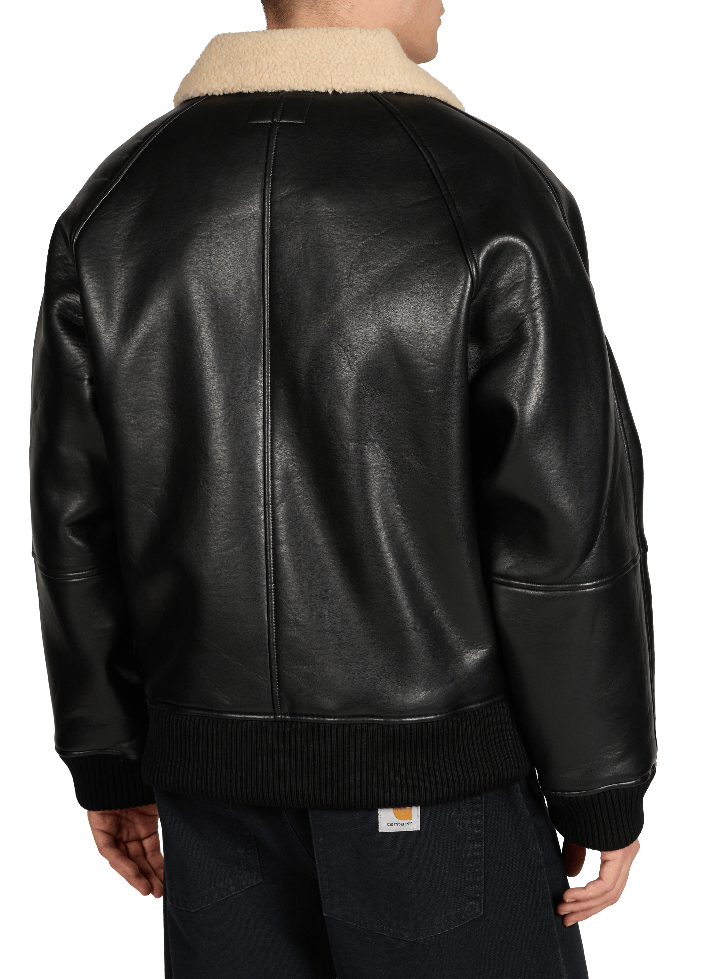 Oversized leather jacket Shepton CARHARTT WIP Black