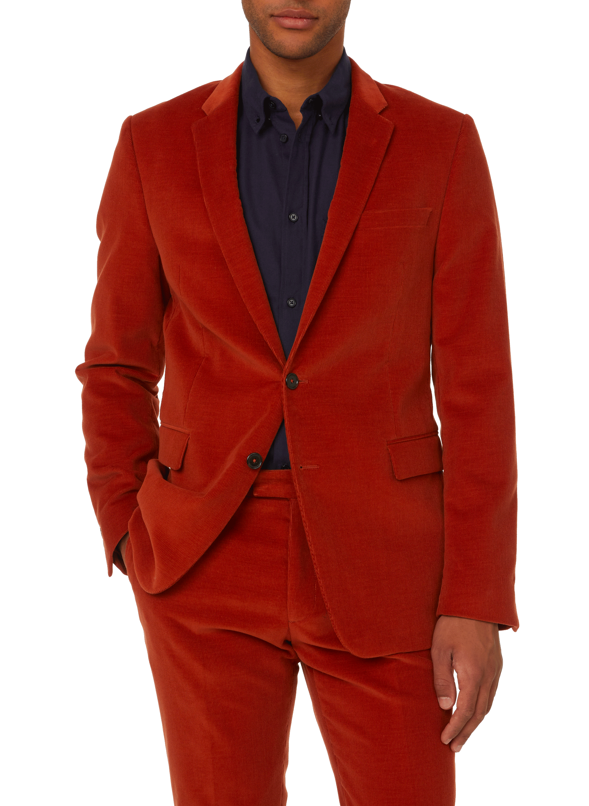 Veste en velours côtelé SAISON 1865 Orange