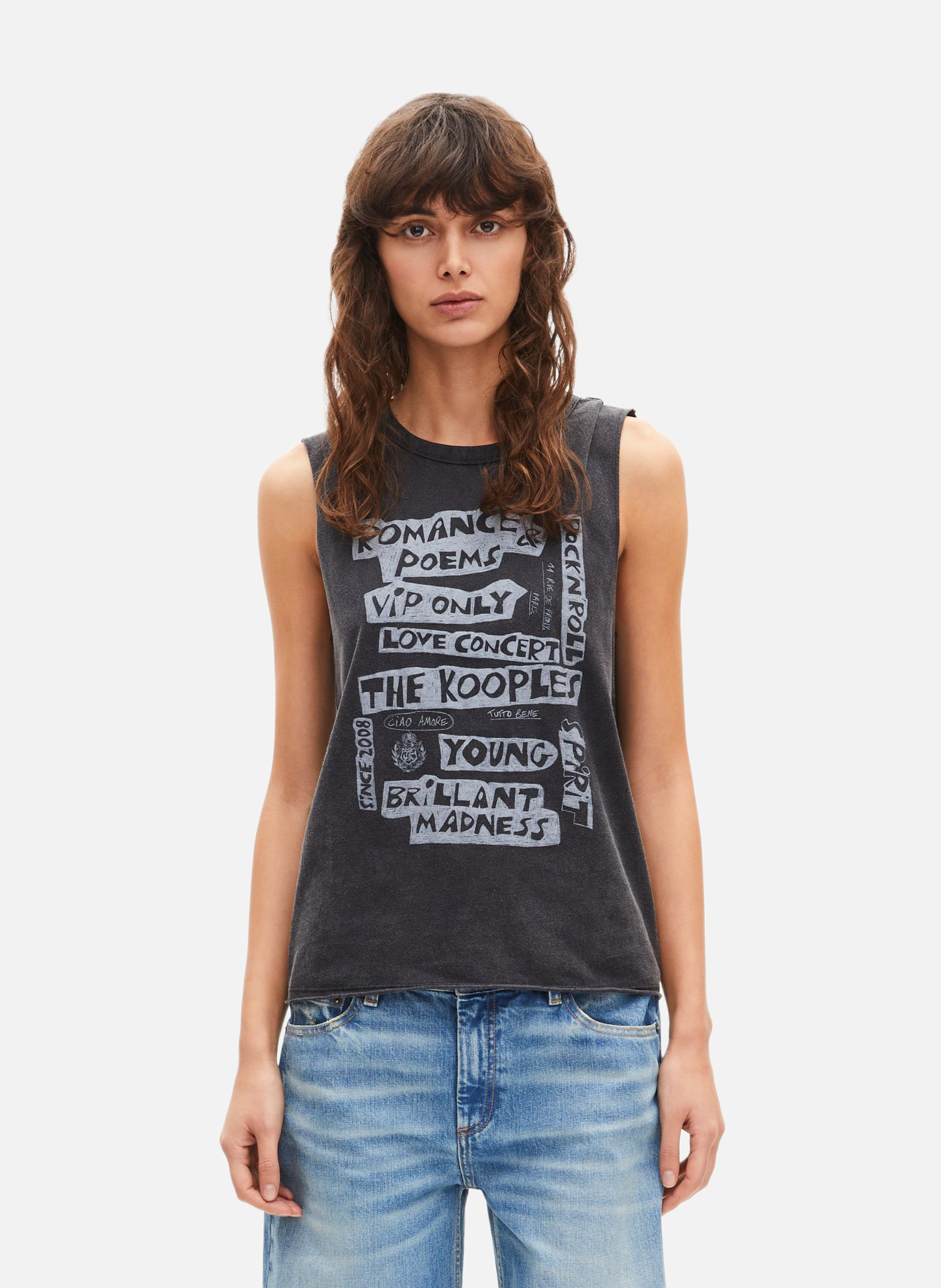 Débardeur avec sérigraphie THE KOOPLES Noir