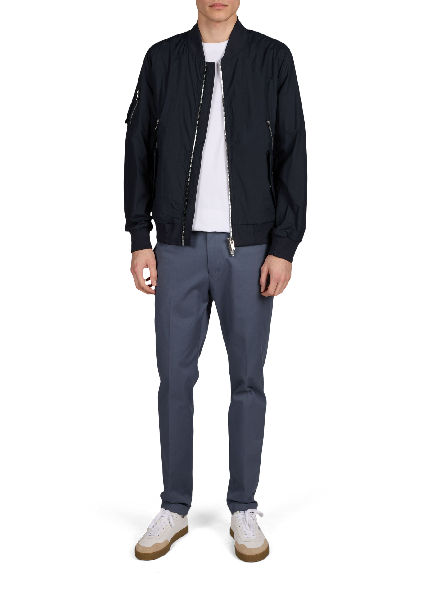 Courville straight bomber jacket in blended cotton MOOSE KNUCKLES Blue