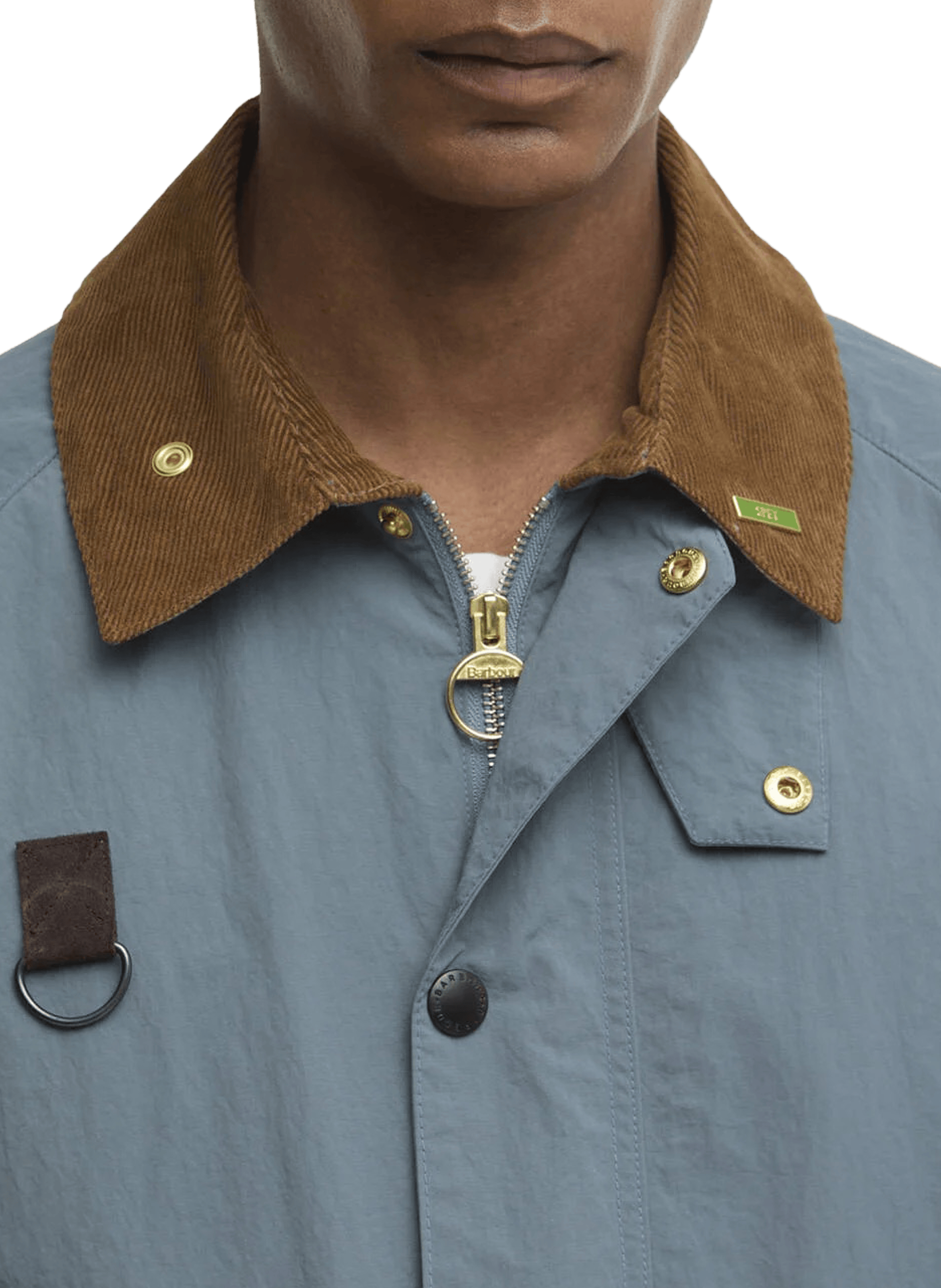 Veste droite col boutonné BARBOUR Bleu