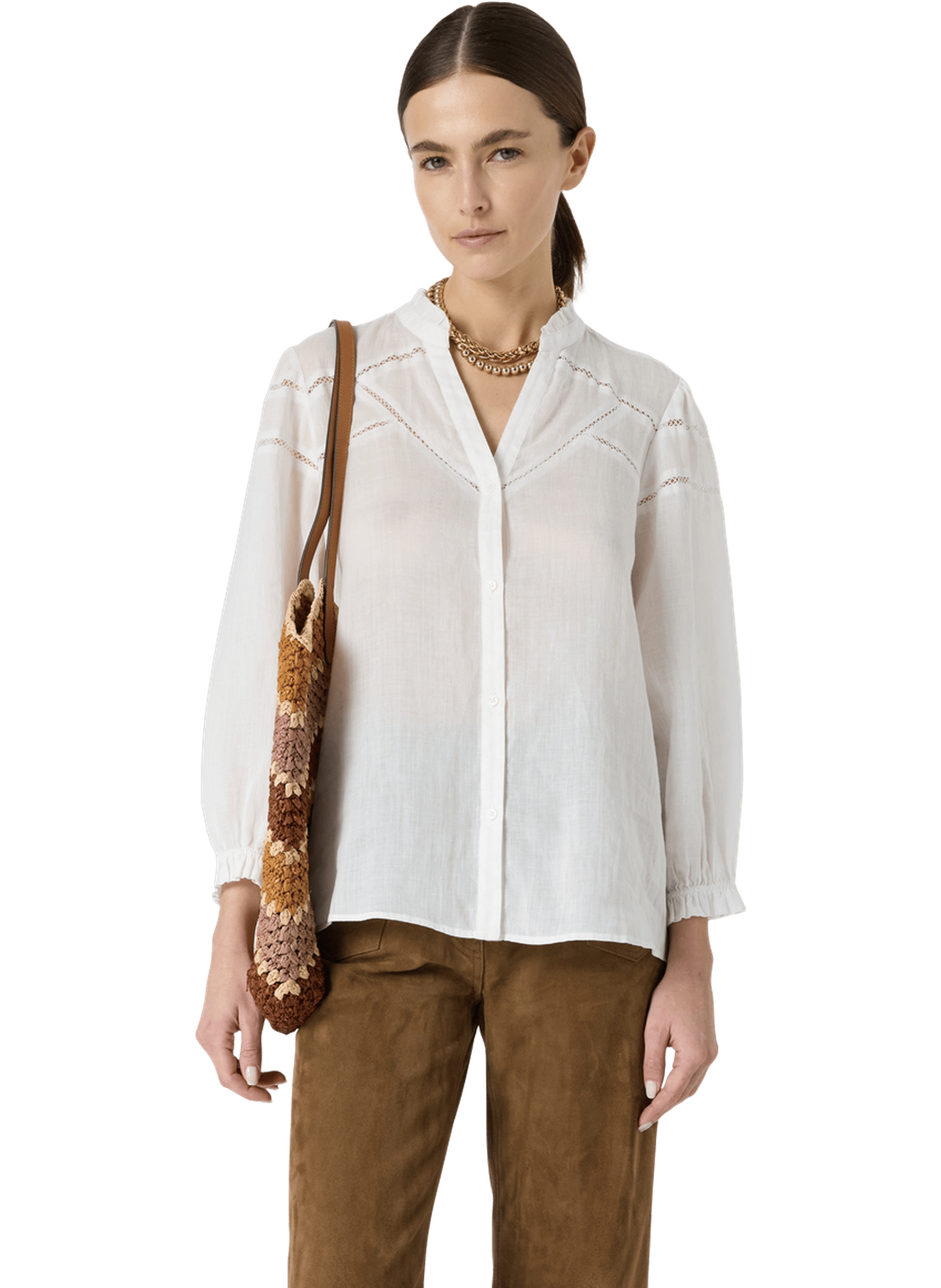 Chemise fine à broderies - cristel GERARD DAREL Beige
