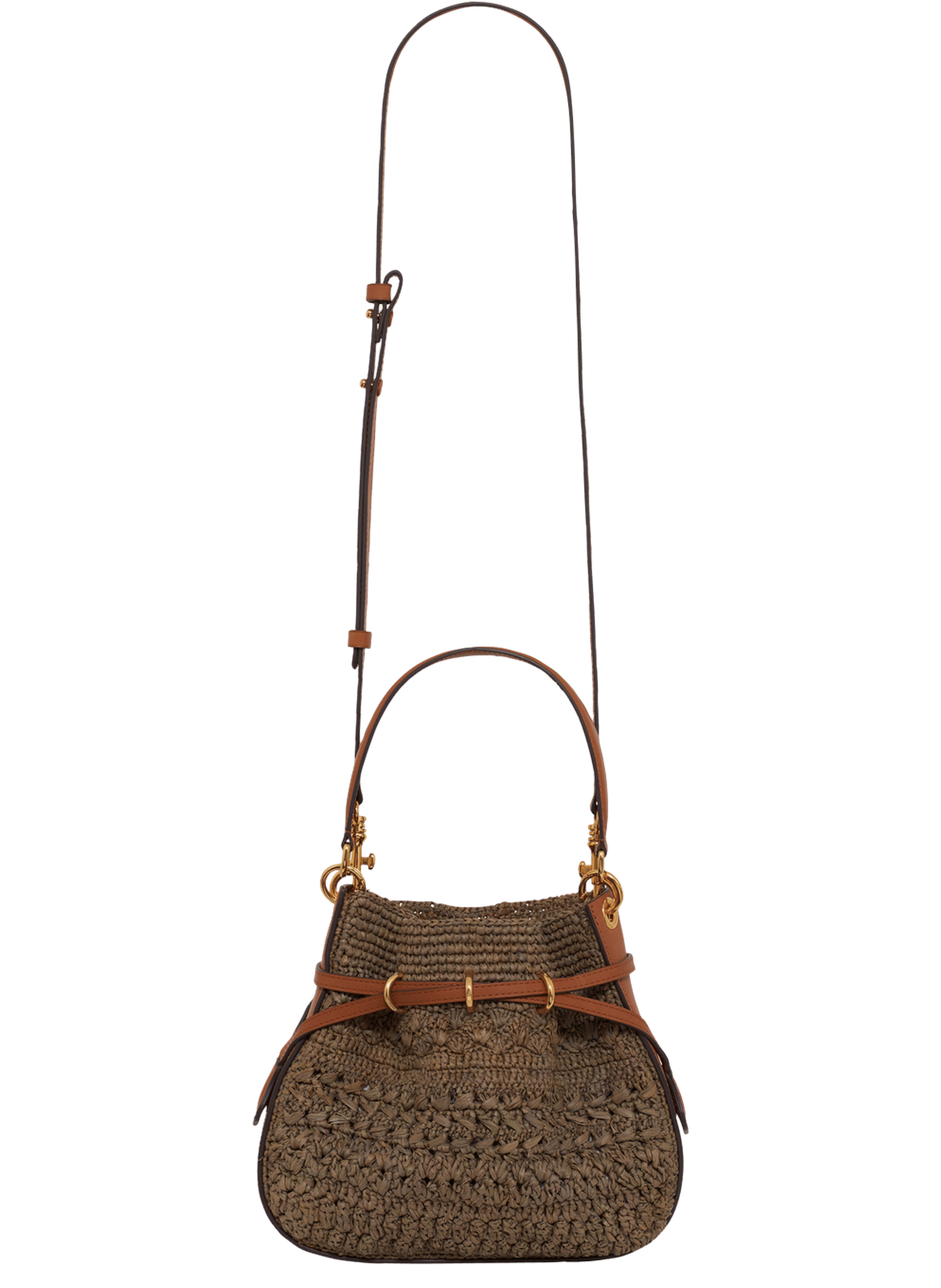 Sac en raphia et cuir - le mini romy GERARD DAREL Kaki