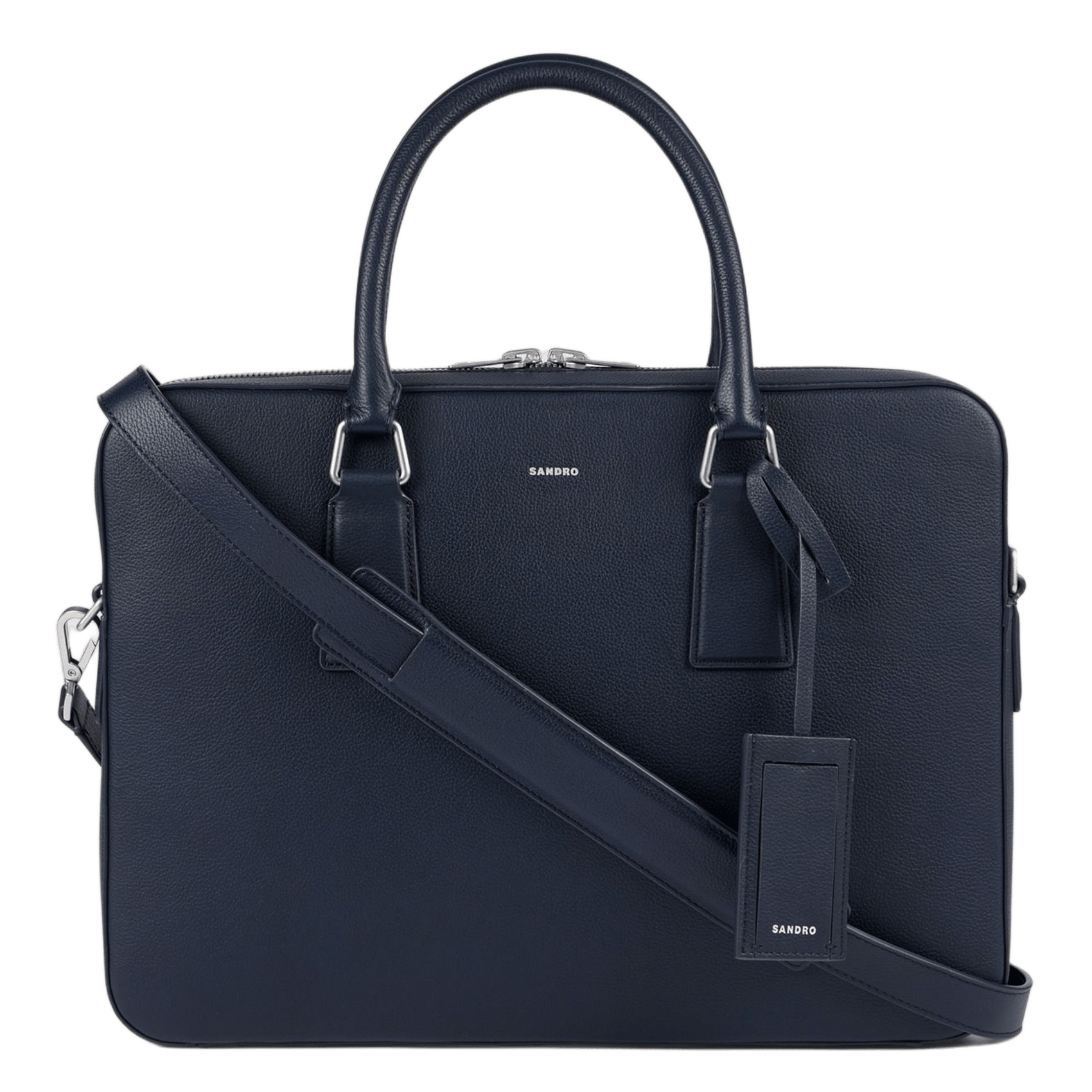 Sac ordinateur en cuir SANDRO Bleu