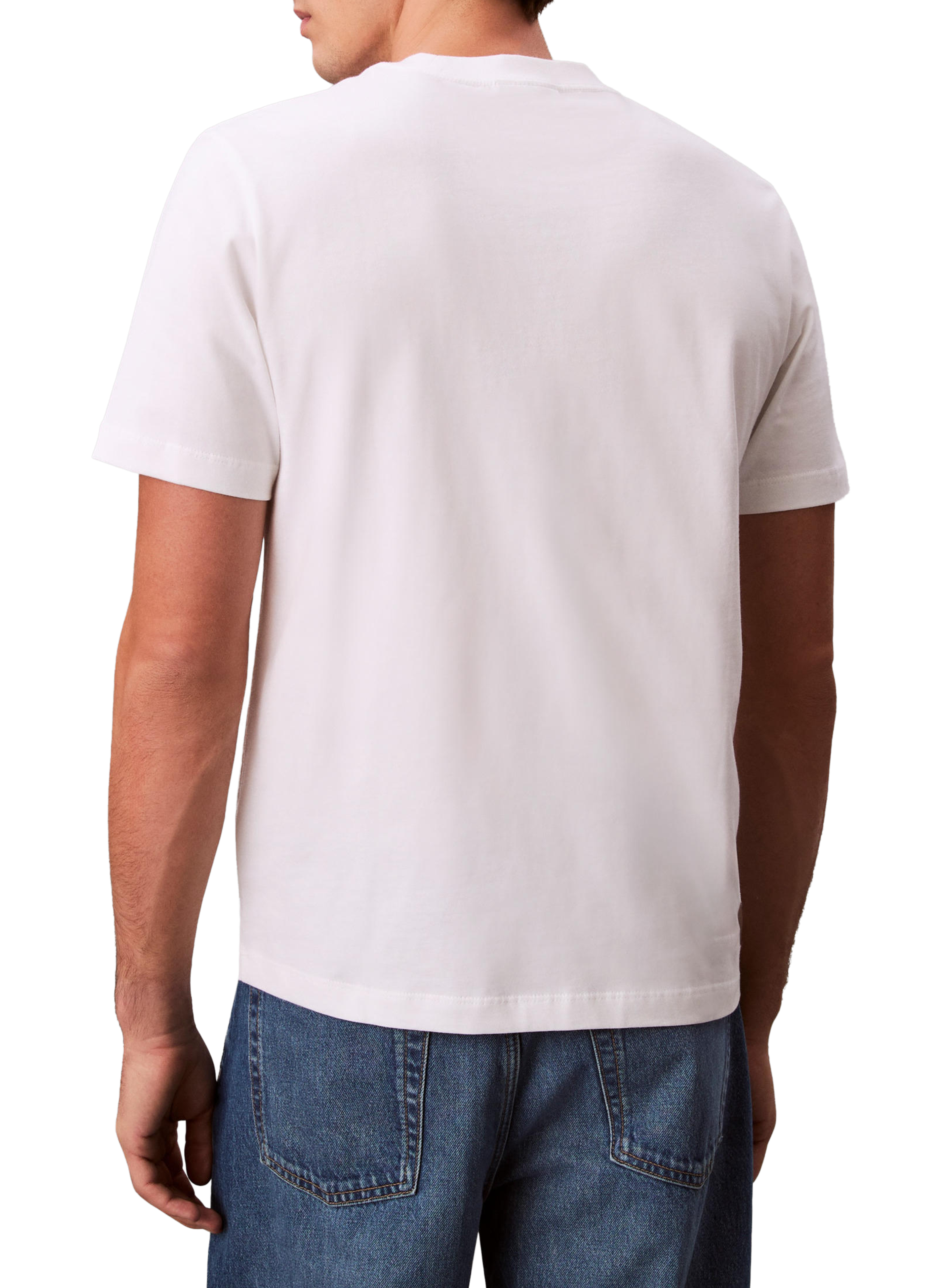 T-shirt droit à logo en coton CALVIN KLEIN Blanc