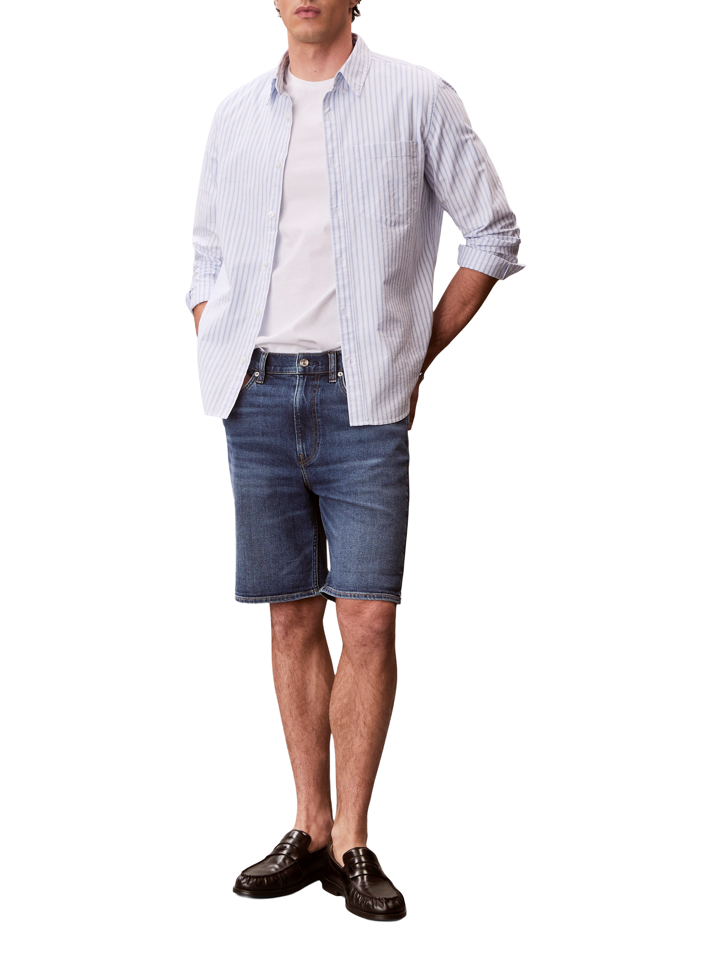 Short slim Hampton en coton mélangé CALVIN KLEIN Bleu