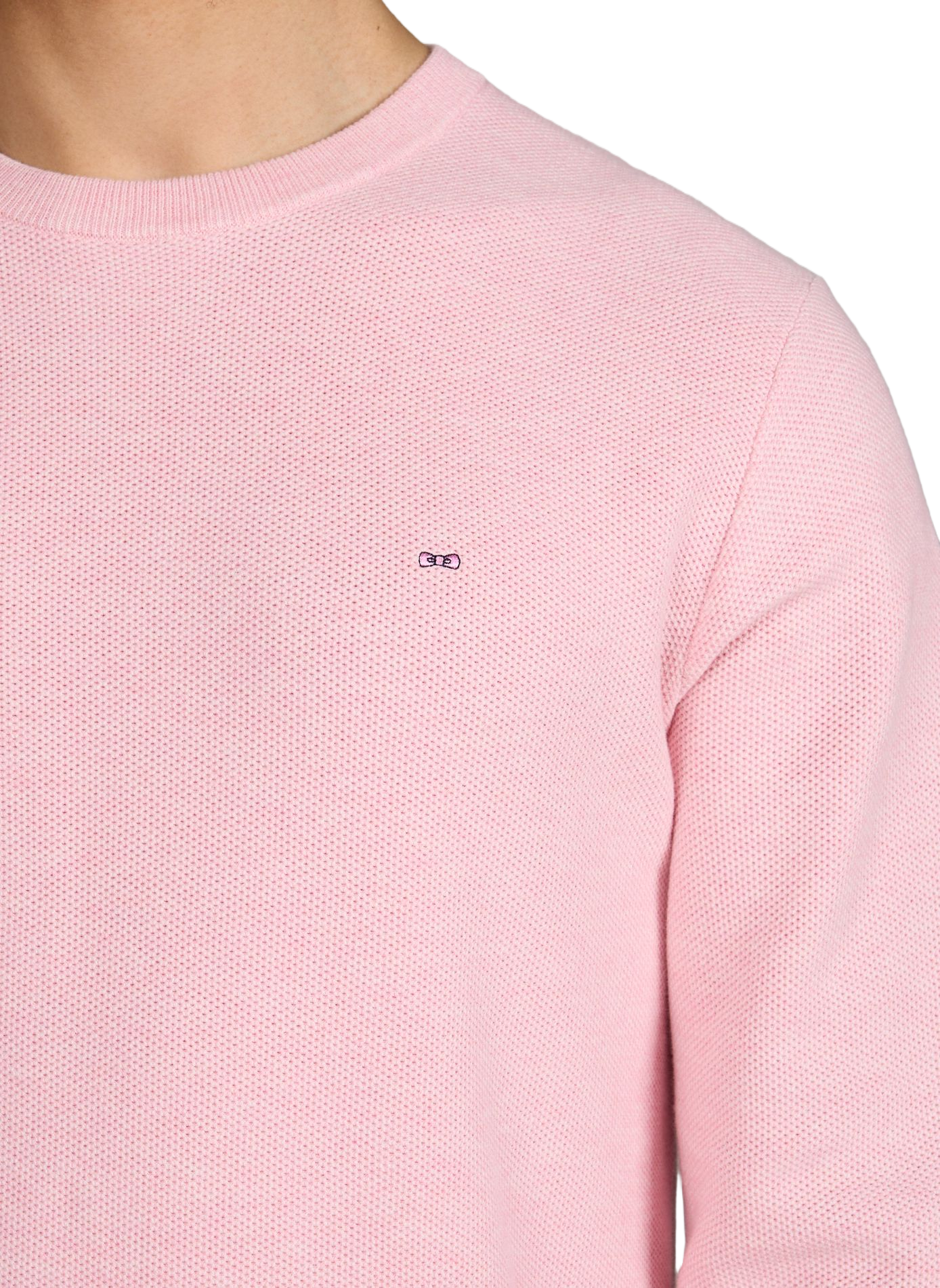 Straight round neck cotton sweater EDEN PARK Blue