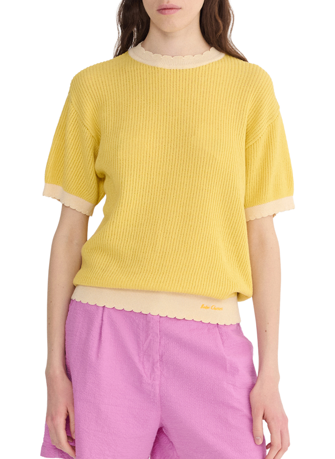 Sleeveless openwork knit sweater BOBO CHOSES Yellow