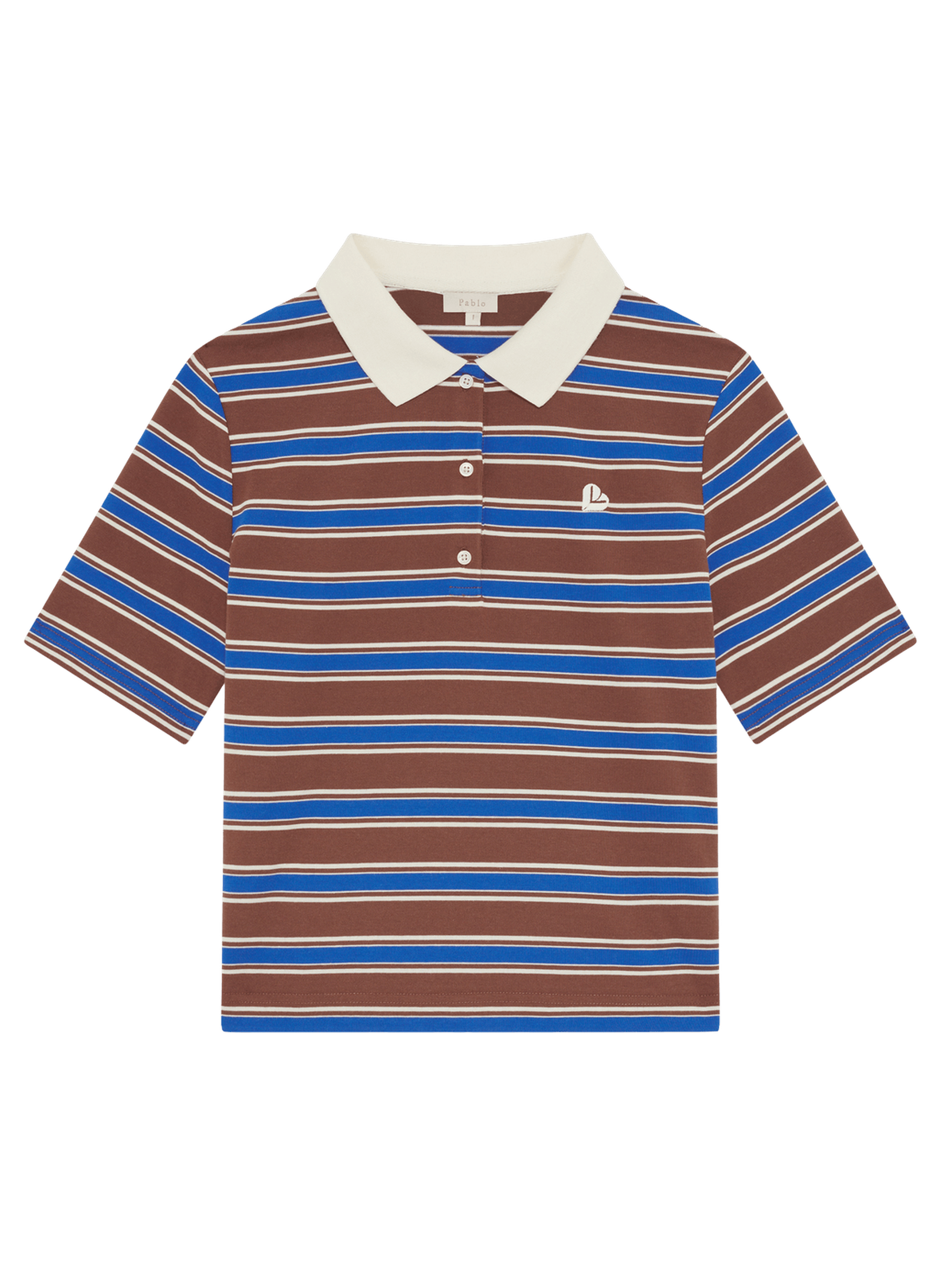 Polo rayé en coton mélangé - tamara PABLO Marron
