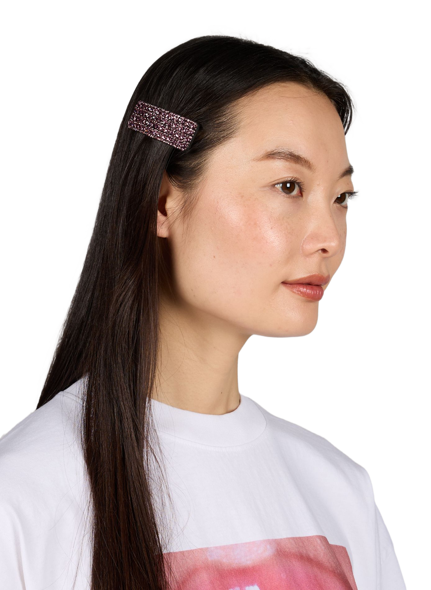 Rectangle rhinestone barrette SAISON 1865 Pink