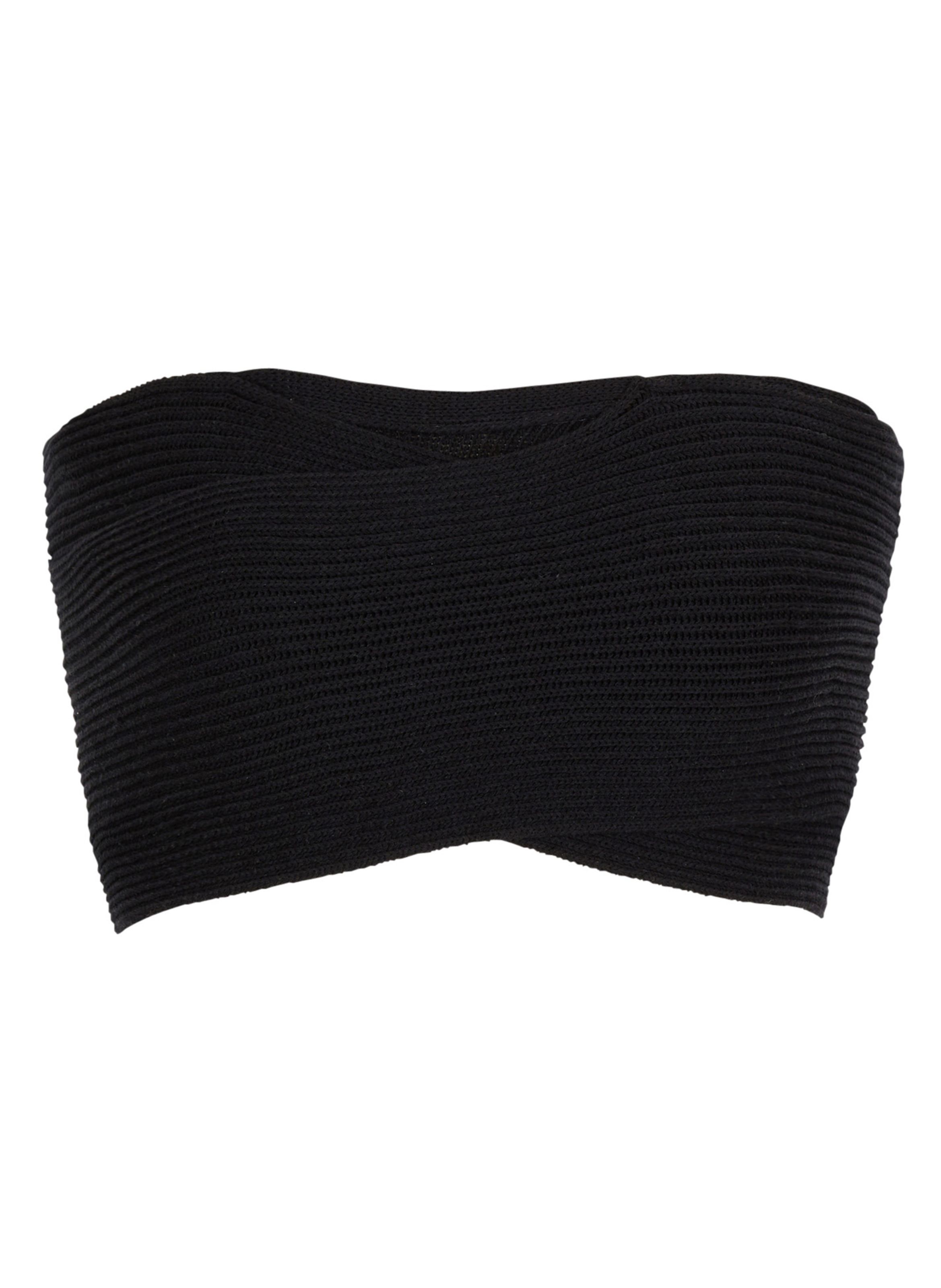 Brassière en maille tube BALMAIN Noir