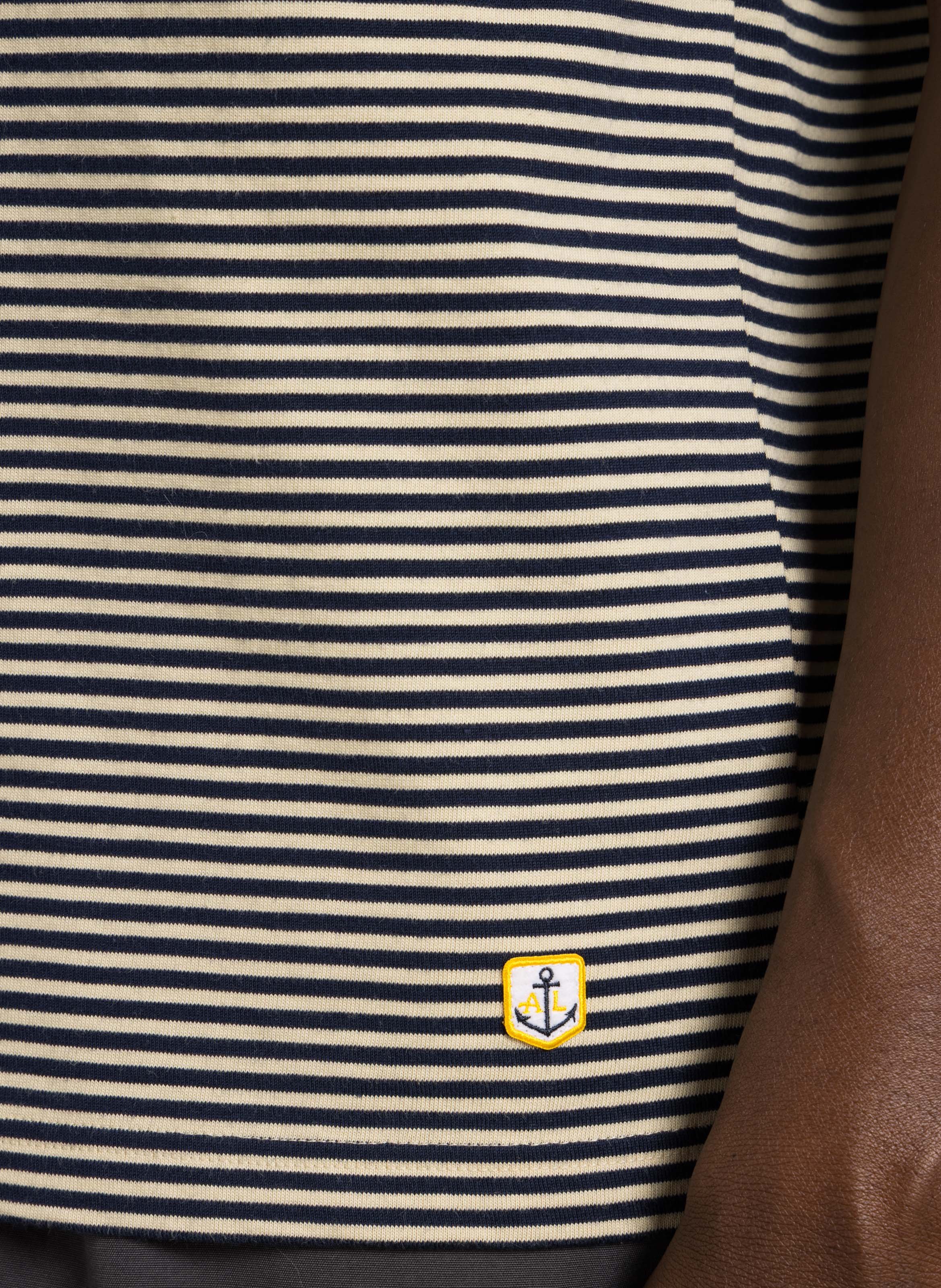 Straight round-neck striped heritage cotton t-shirt ARMOR-LUX Beige