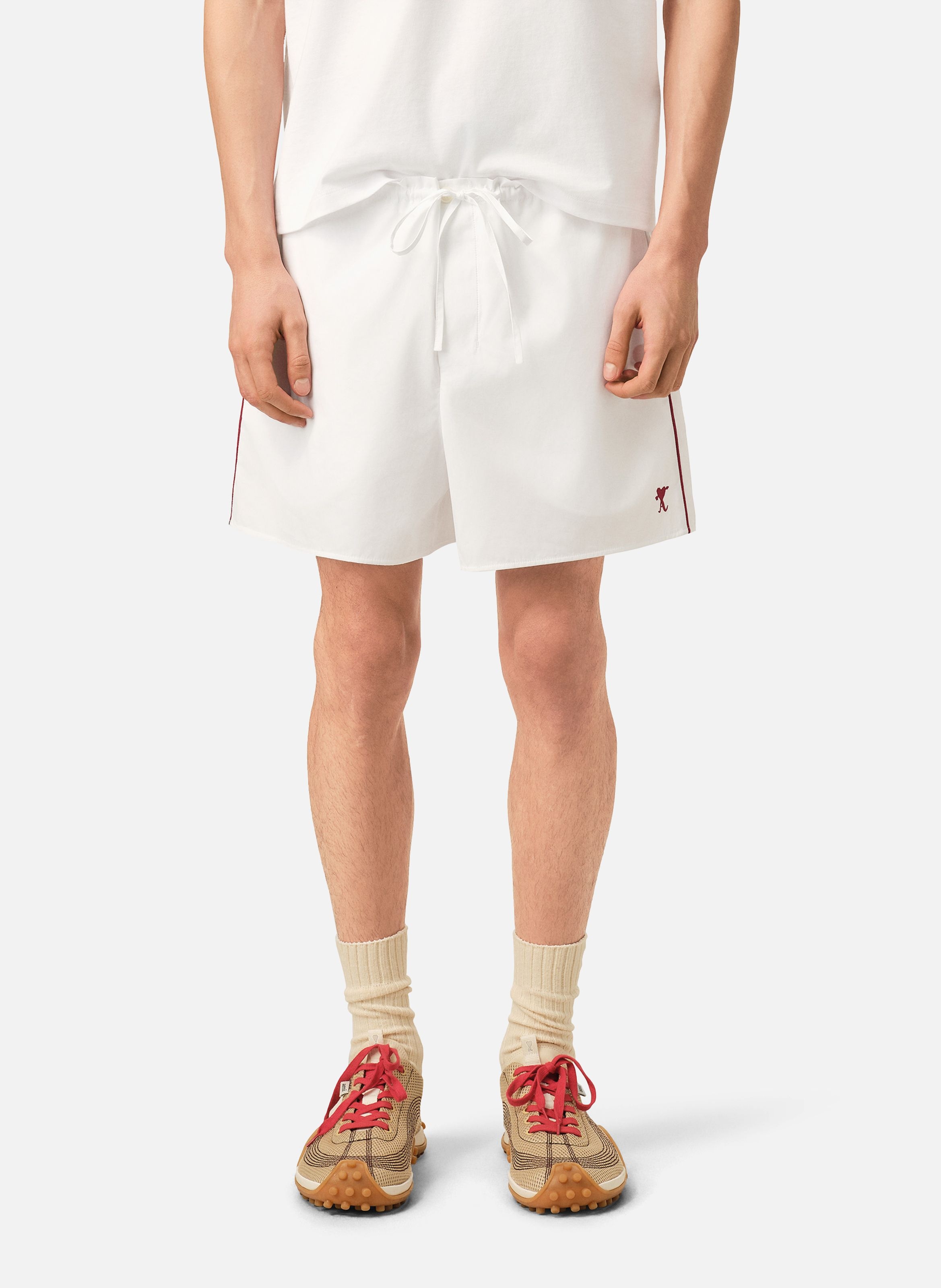 Short ami de coeur flèche unisexe en coton AMI PARIS Blanc