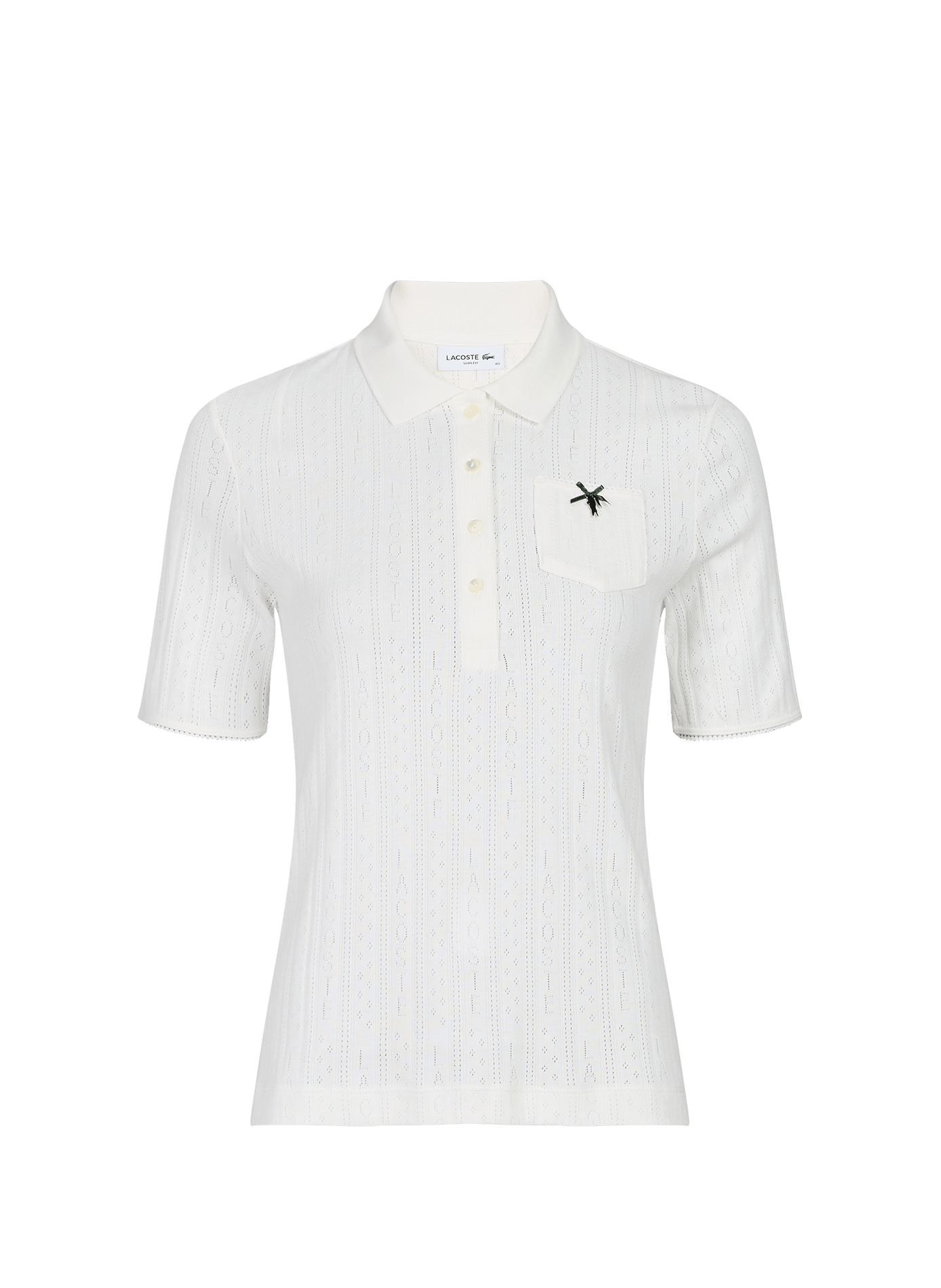 Pointelle knit cotton polo LACOSTE Beige