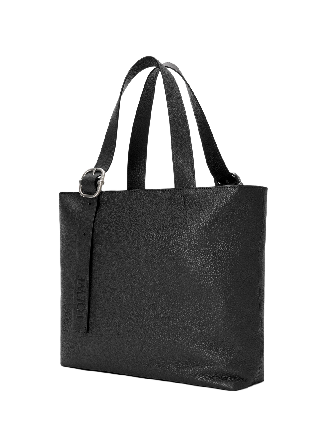 Loop zipped tote en cuir de veau grainé souple LOEWE Noir