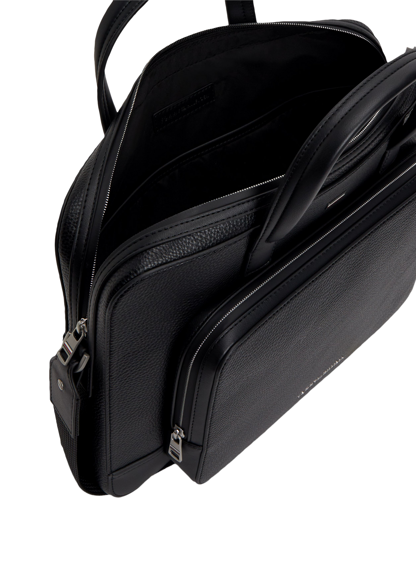 Textured document holder with metallic logo TOMMY HILFIGER Black