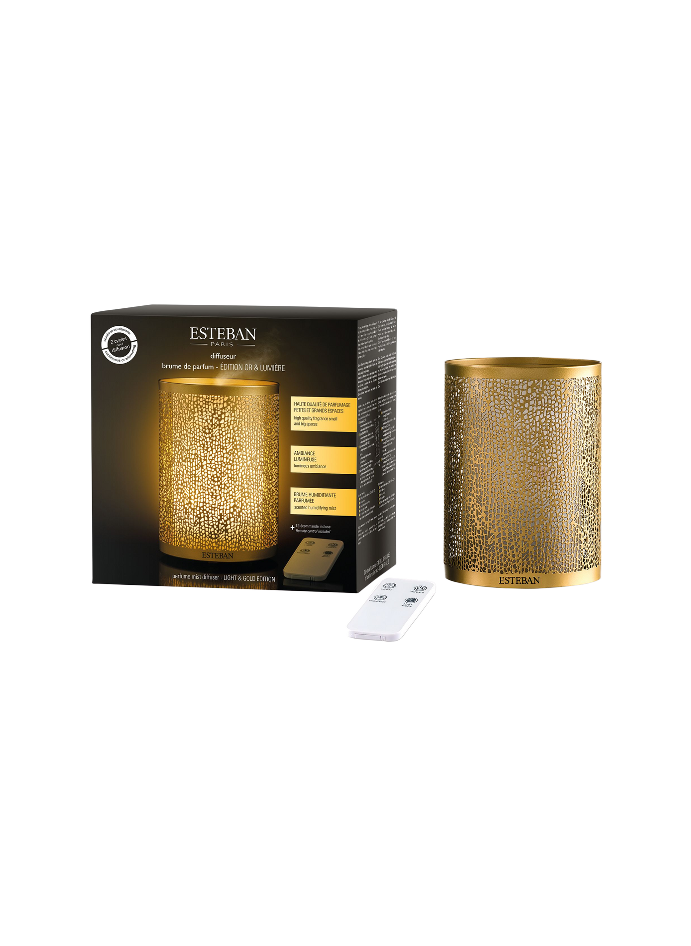 Diffuseur brume de parfum Or & Lumière ESTEBAN Doré