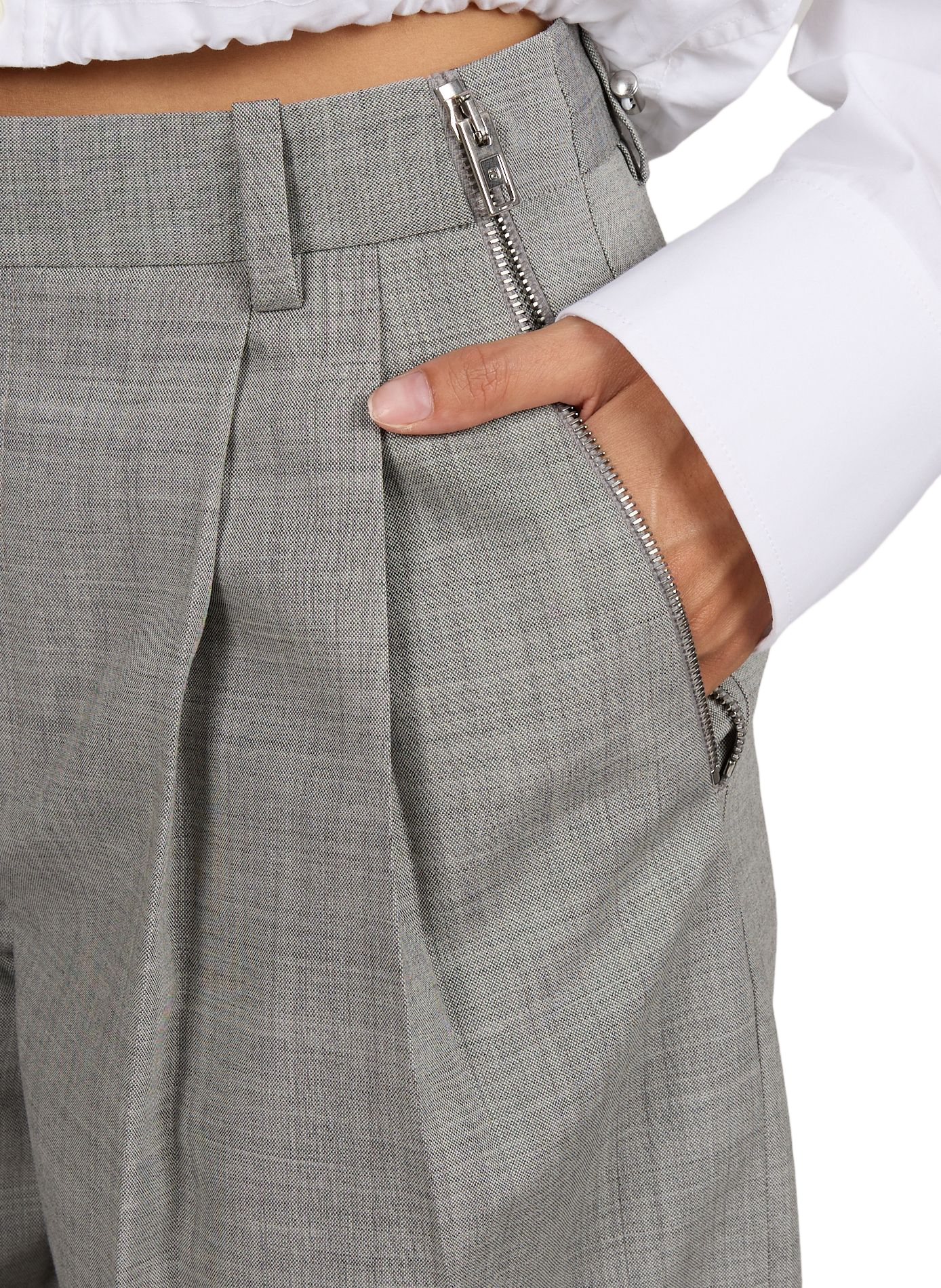 Wide-leg wool trousers ALEXANDER WANG Grey