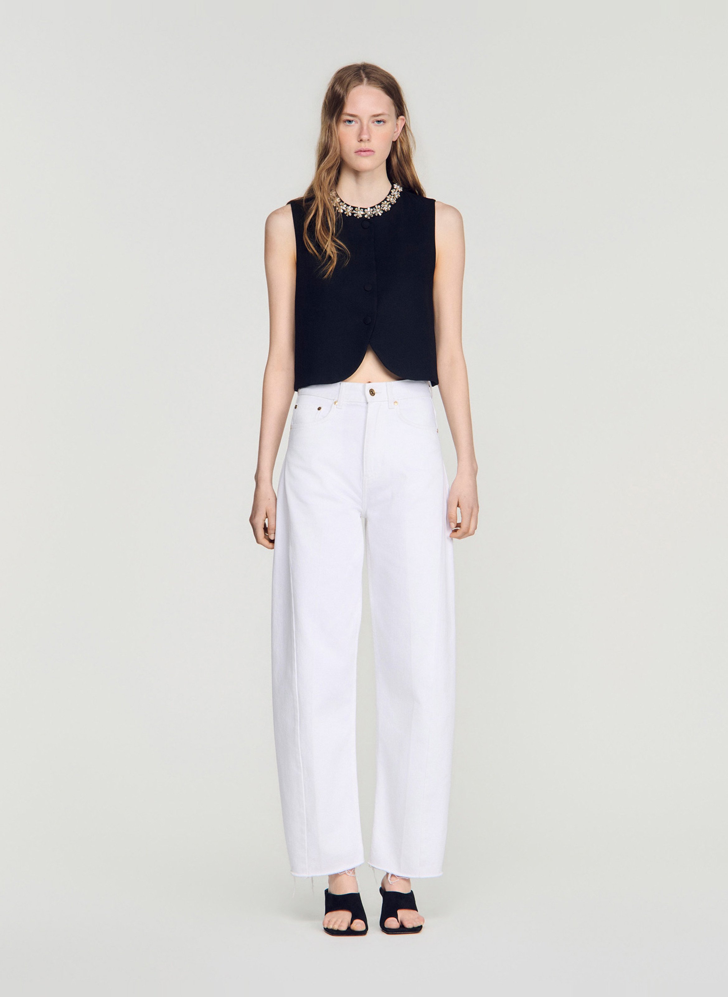 Veston court en laine SANDRO Noir