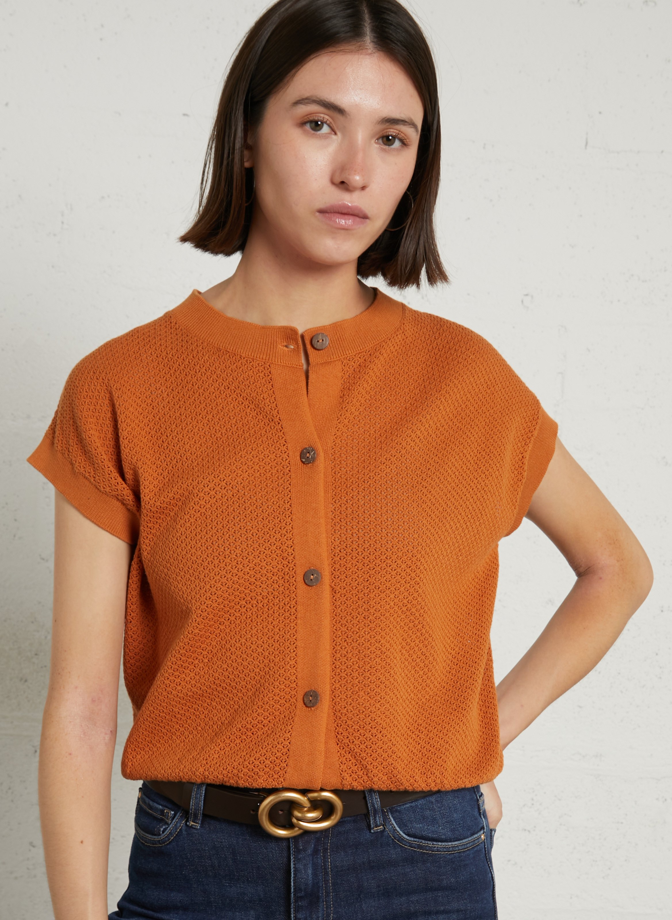 Gilet oversize en coton alma MAISON 123 Doré